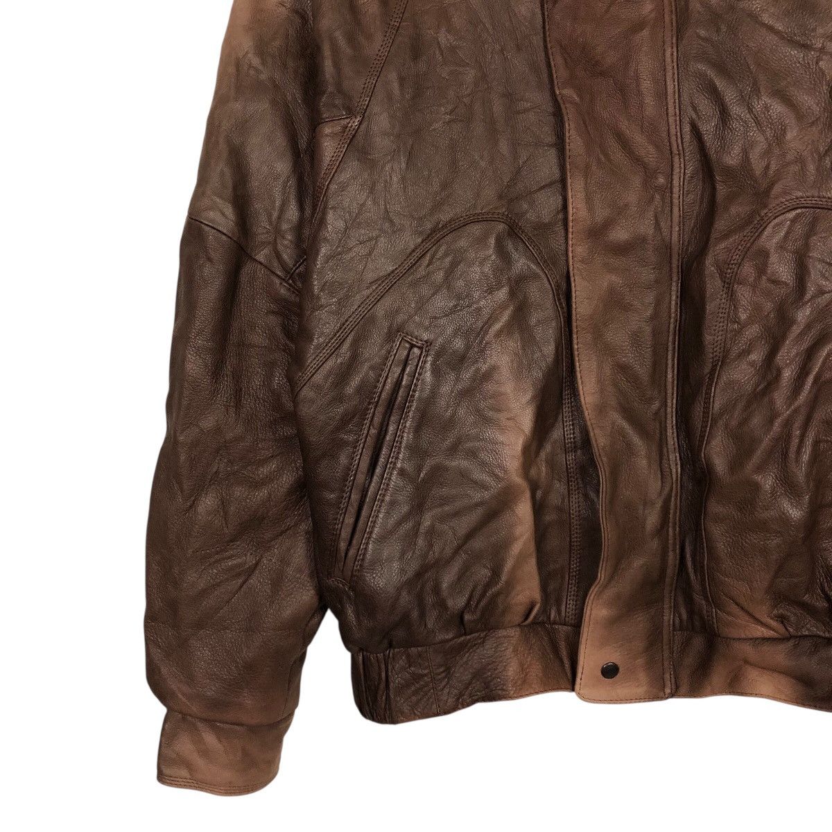 Japanese Brand Vintage Fly Bomber Leather Jacket Remy Blanket Issey Miyake Size US M / EU 48-50 / 2 - 5 Thumbnail