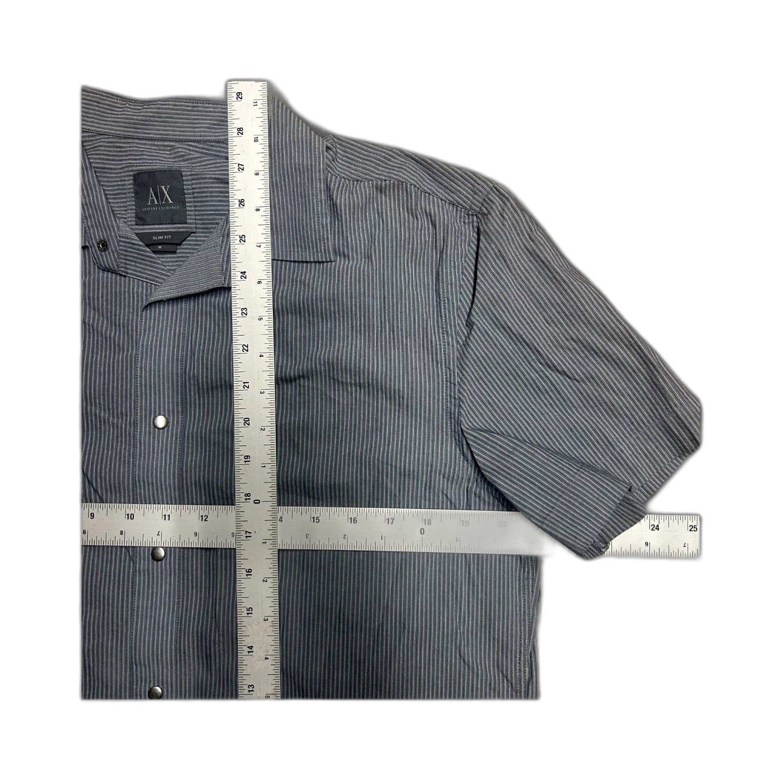 Armani Exchange Armani Exchange A|X Pinstripe Short Sleeve Button Up Shirt G Size US M / EU 48-50 / 2 - 4 Thumbnail
