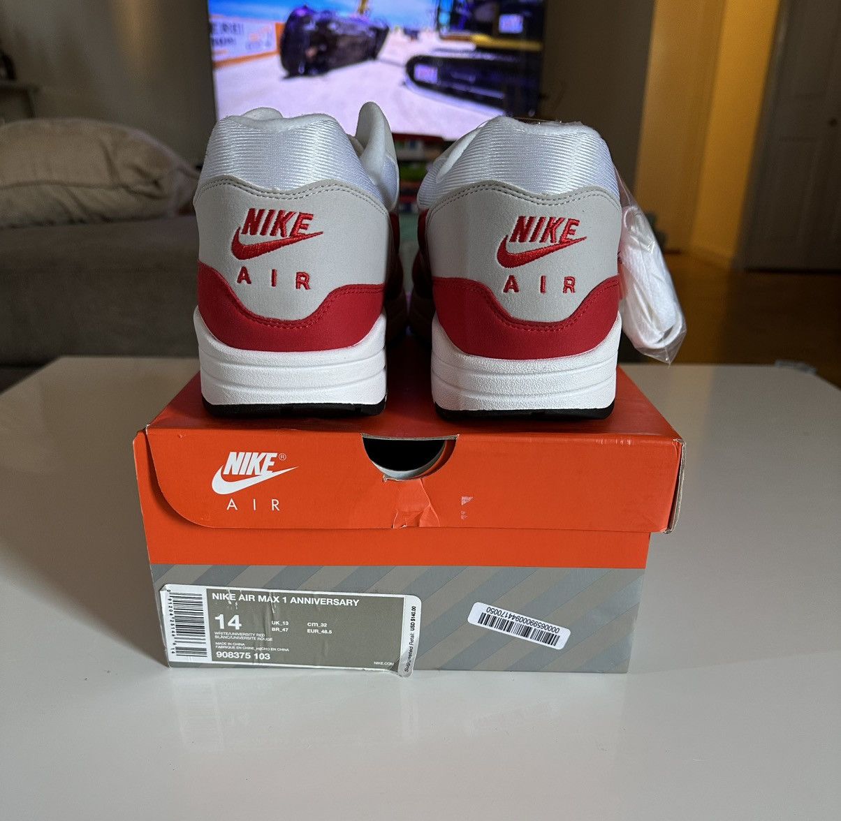 Nike Nike Air Max 1 Anniversary Red Size US 14 / EU 47 - 5 Thumbnail