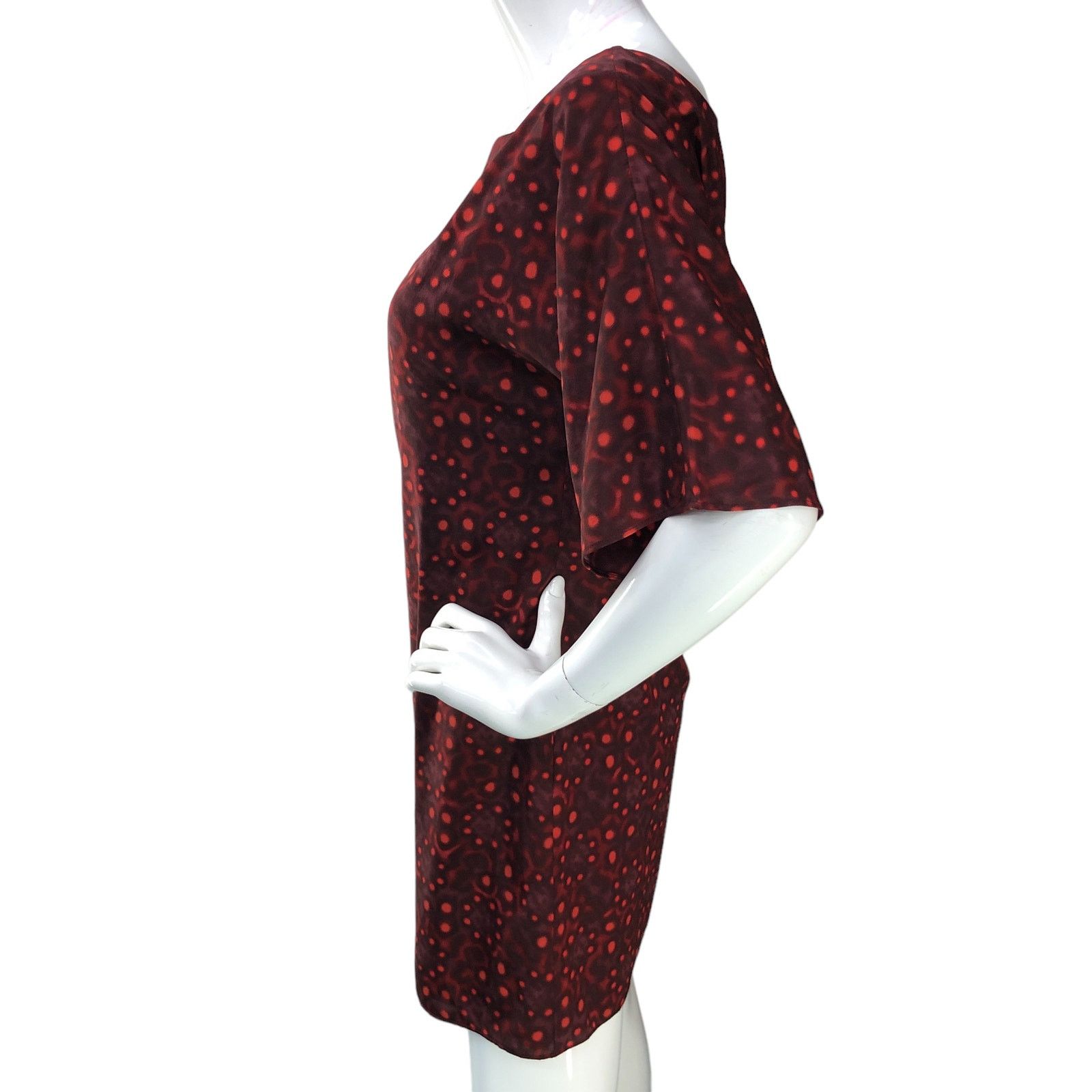 Alice + Olivia Alice + Olivia A+O Size S Shift Dress Kaleidoscope Silk Red Size S / US 4 / IT 40 - 5 Thumbnail