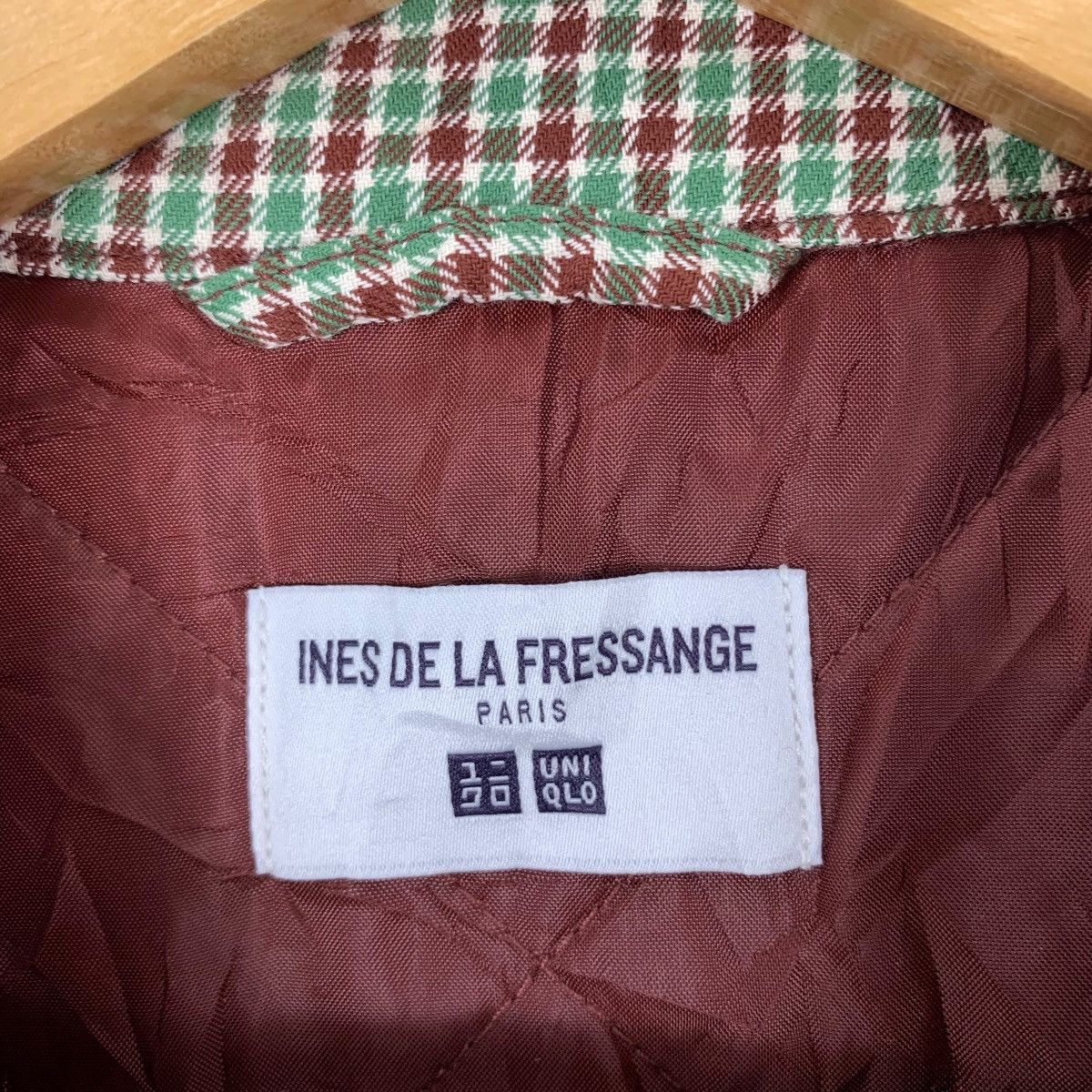 INES De La FRESSANGE x UNIQLO Check Buttons Padded Jacket