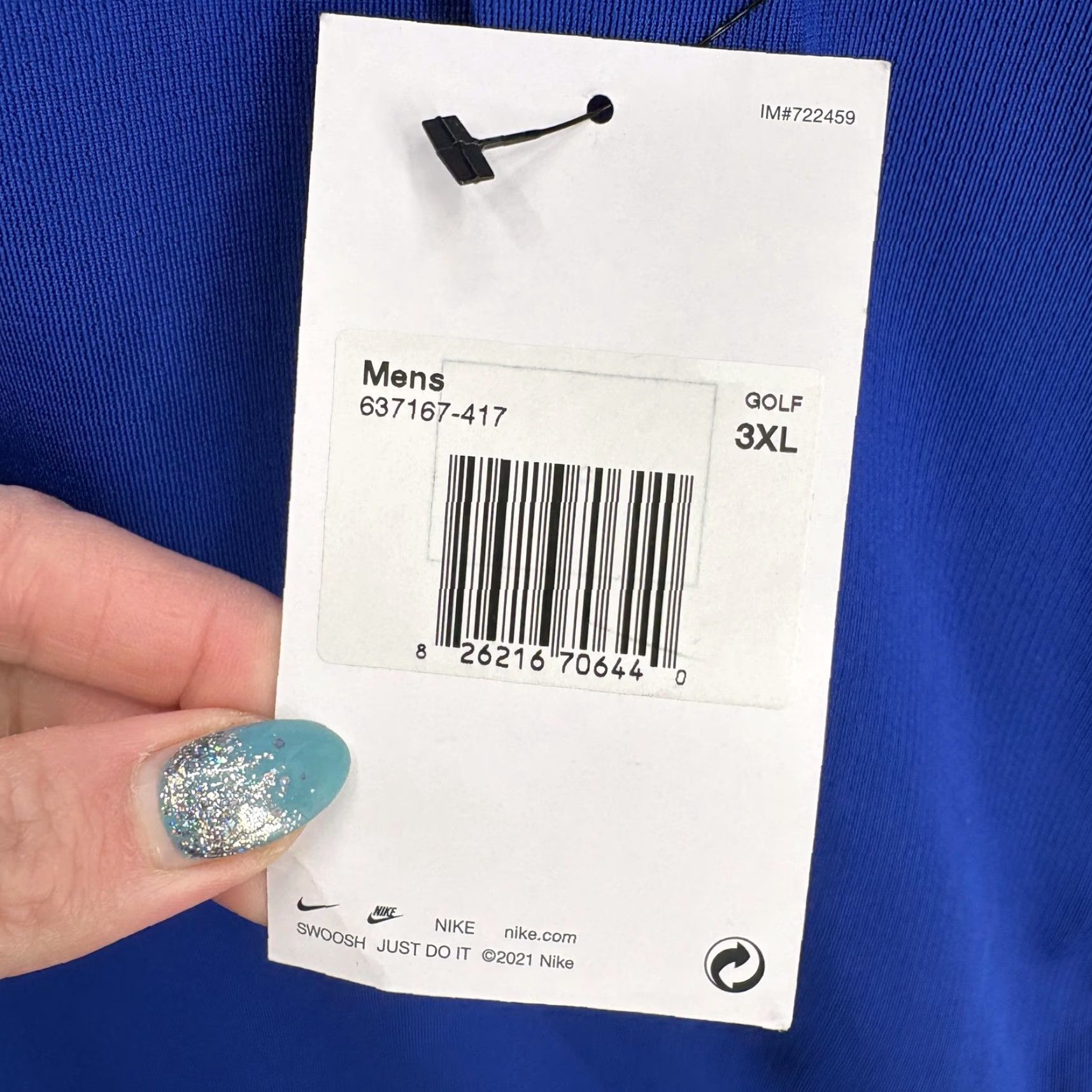 Nike Nike Golf Polo Shirt Mens 3XL Blue Solid Performance Short Sleeve Logo Golf Mens 3XL Shirt Polo Blue Nike Golf Logo Size US XXL / EU 58 / 5 - 4 Thumbnail