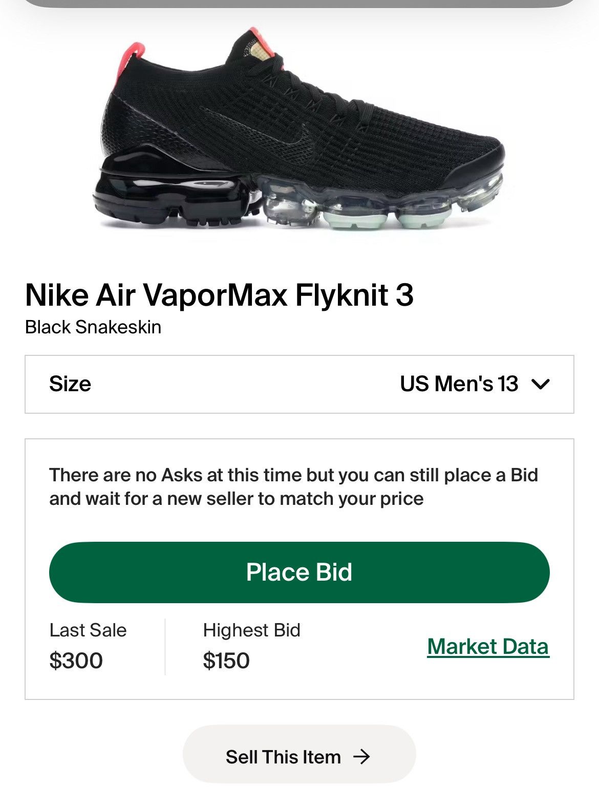 Nike Nike Air Vapormax Flyknit 3 “Black Snakeskin” Size US 13 / EU 46 - 6 Thumbnail