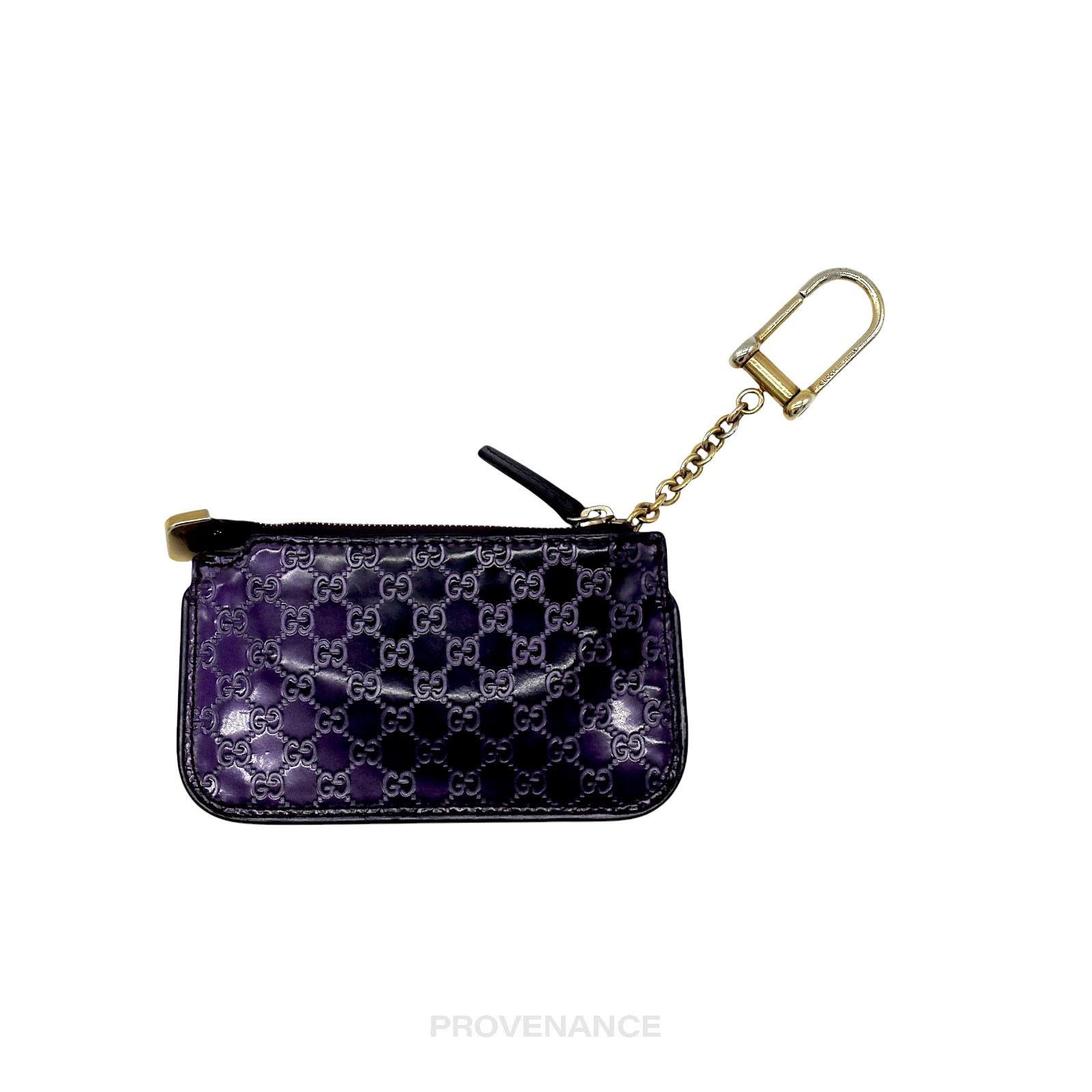 Gucci 🔴 Gucci Key Pouch Cles - GG MicroGuccissima Patent Purple Size ONE SIZE - 2 Thumbnail