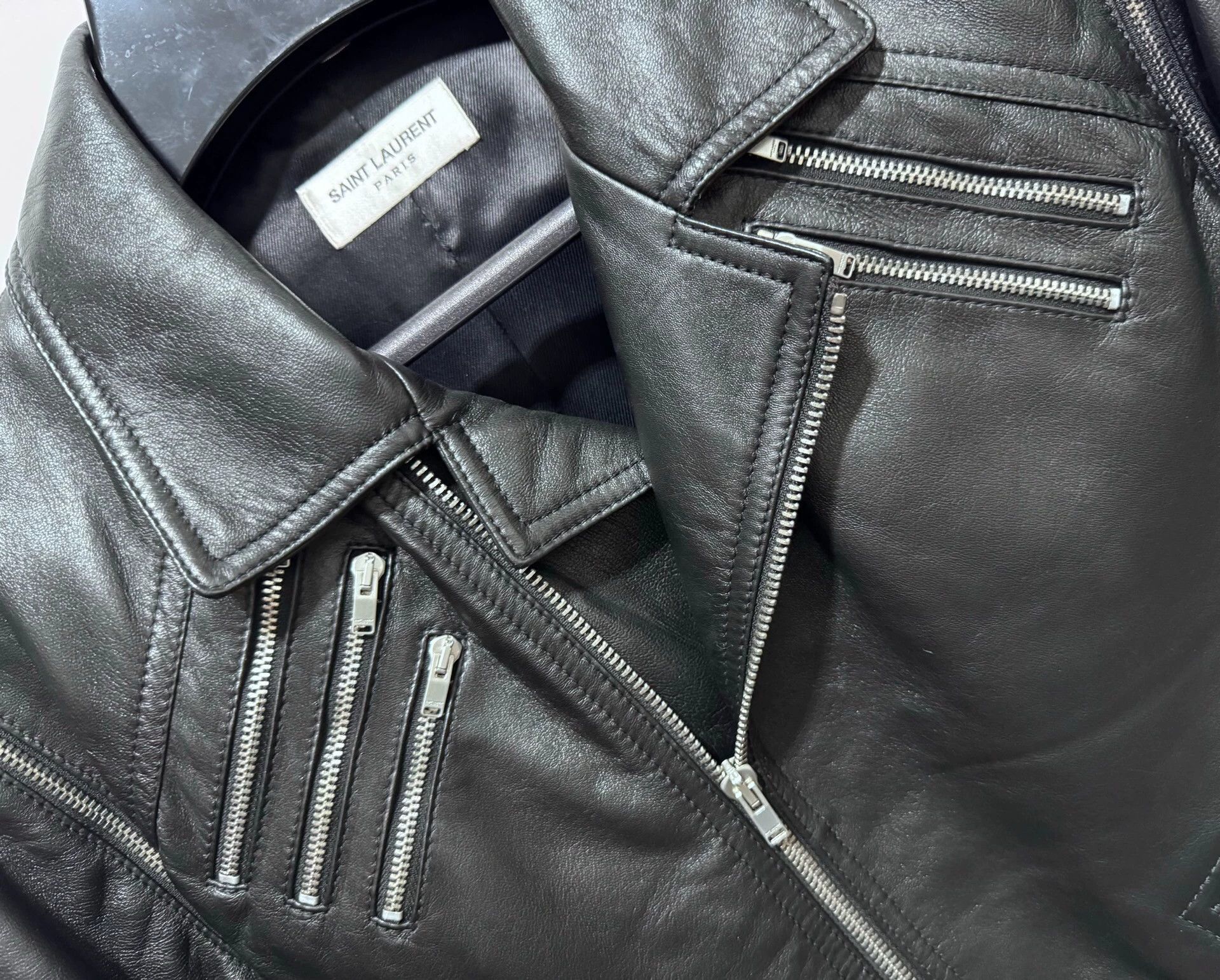 Saint Laurent Paris Saint Laurent SLP lambskin five-zip motorcycle jacket Size US S / EU 44-46 / 1 - 3 Thumbnail