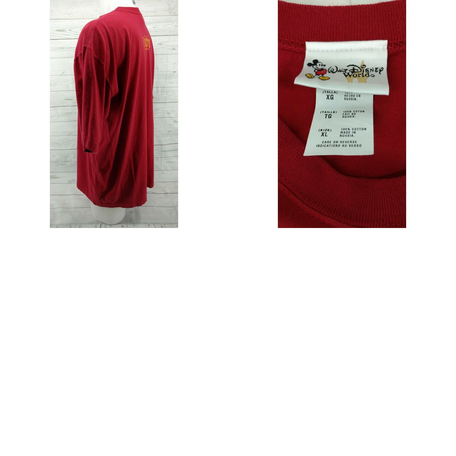 Disney Walt Disney Classic Retro T-Shirt Mickey XL Men Red DisneyWorld Graphic Tee Size US XL / EU 56 / 4 - 8 Thumbnail