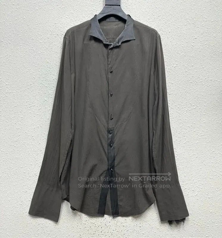 Maison Margiela Maison Margiela Gray Silk Long Sleeve Shirt . Size XXS / US 00 / IT 34 - 1 Thumbnail
