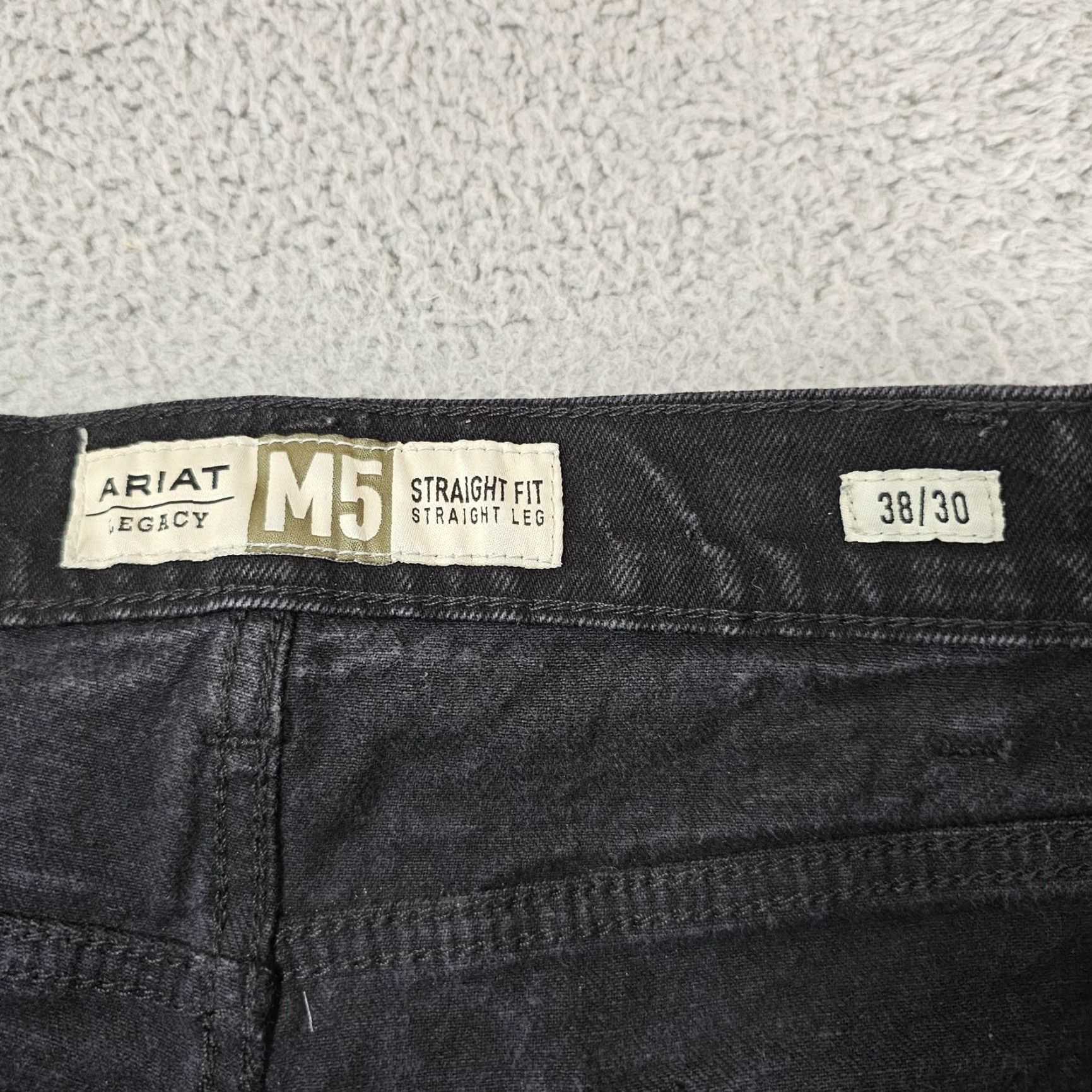 Ariat Ariat Jeans Mens 37x28 Black M5 Legacy Straight Fit Stretch Denim Gray Charcoal Wash Jeans Mens 37x28 Size US 37 - 3 Thumbnail