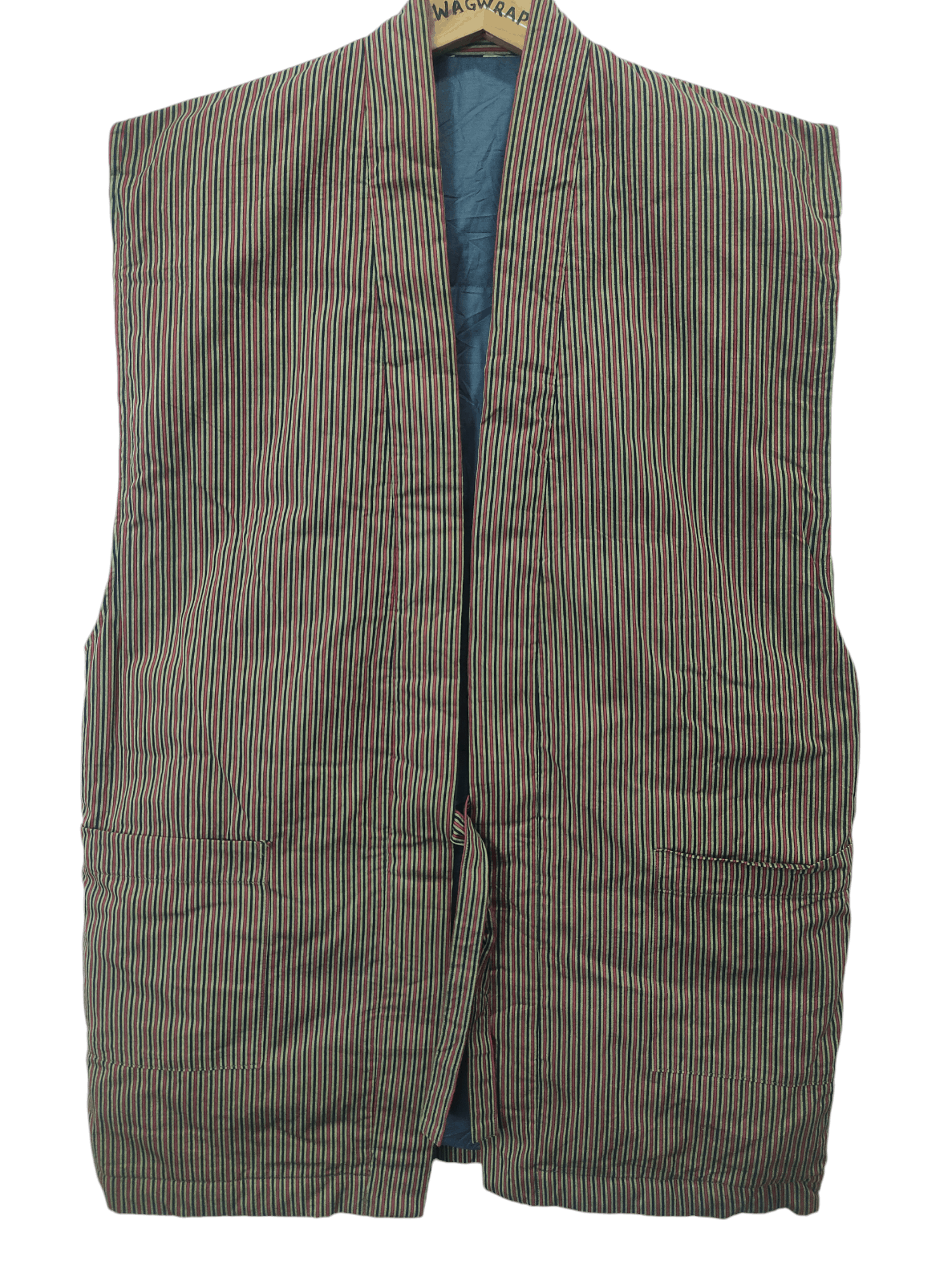 Japanese Brand TINY STRIPES PUFFER KIMONO VEST JACKET Size US M / EU 48-50 / 2 - 2 Thumbnail