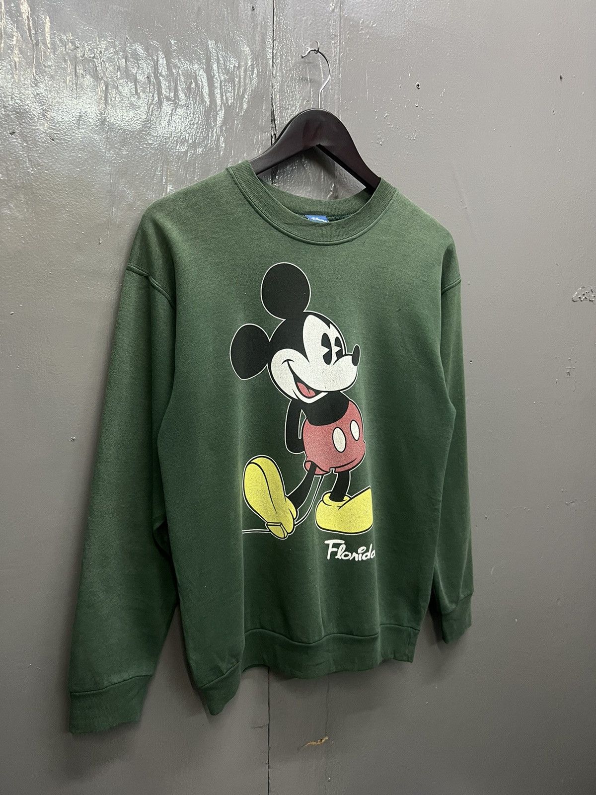 Disney Vintage 80s Mickey Mouse Florida Yellow Shoes Sweatshirt Size US M / EU 48-50 / 2 - 2 Thumbnail