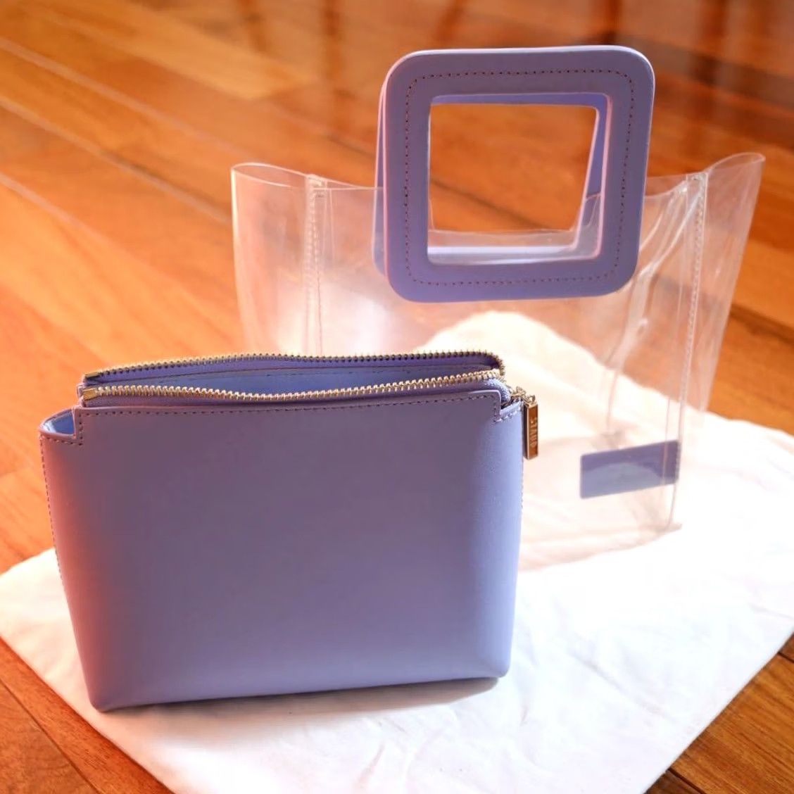 Staud Staud Shirley Bag Women Medium Clear Lavender Purple Luxury Designer Limited Rare Size ONE SIZE - 3 Thumbnail