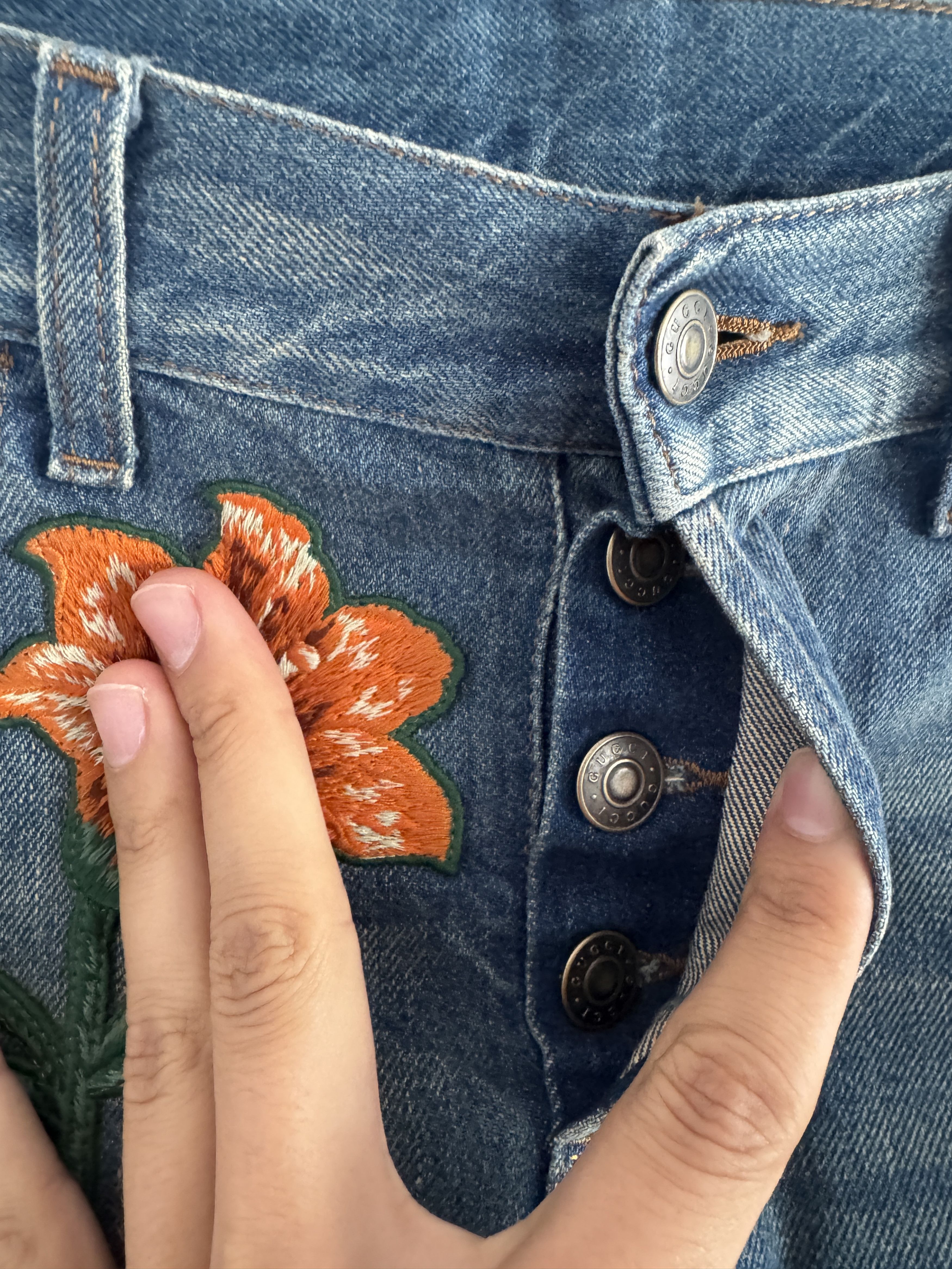 Gucci Snake Embroidered Denim Jeans Size US 31 - 11 Thumbnail