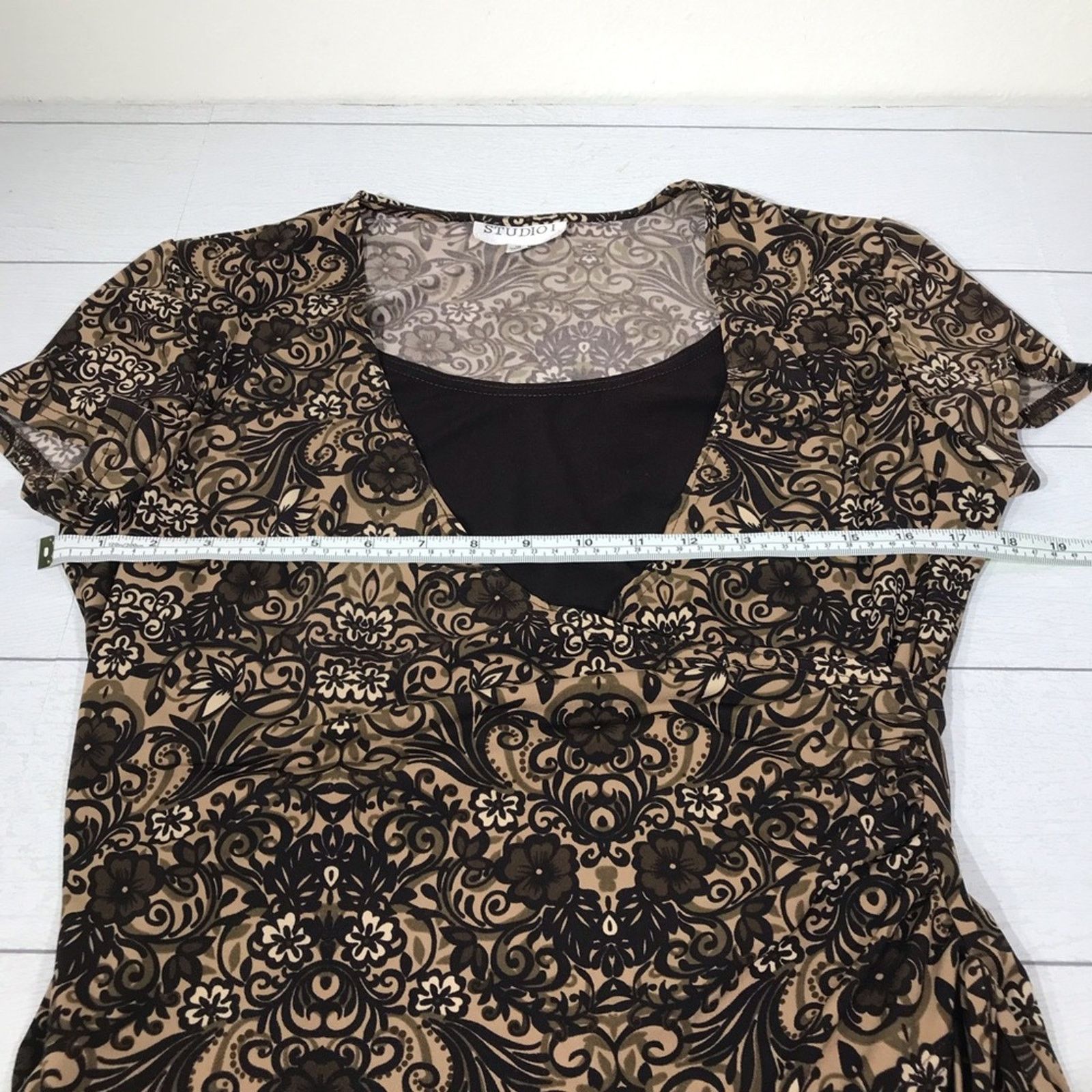 Other Studio I Brown Floral Skirt Set Size 10 Size 32" / US 10 / IT 46 - 10 Thumbnail
