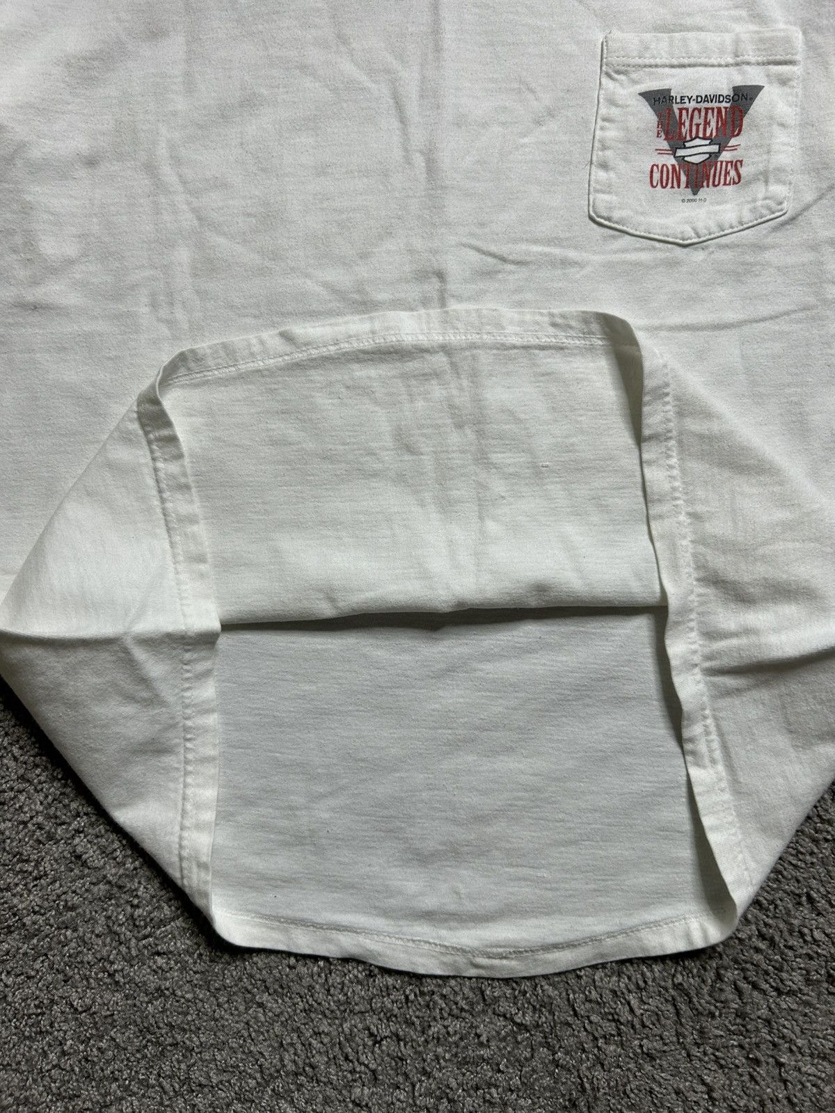Harley Davidson Vintage Y2K Harley Legend Continues Pocket Tee USA Hanes Size US XL / EU 56 / 4 - 4 Thumbnail