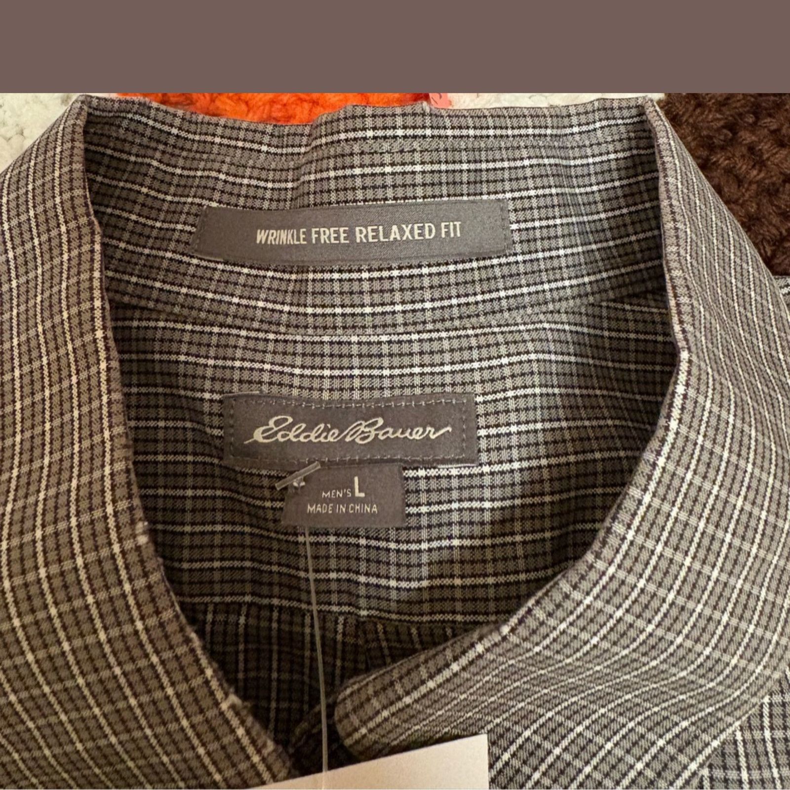 Eddie Bauer VTG Eddie Bauer Gray Plaid Relaxed Fit Buttondown Shirt Size US L / EU 52-54 / 3 - 3 Thumbnail