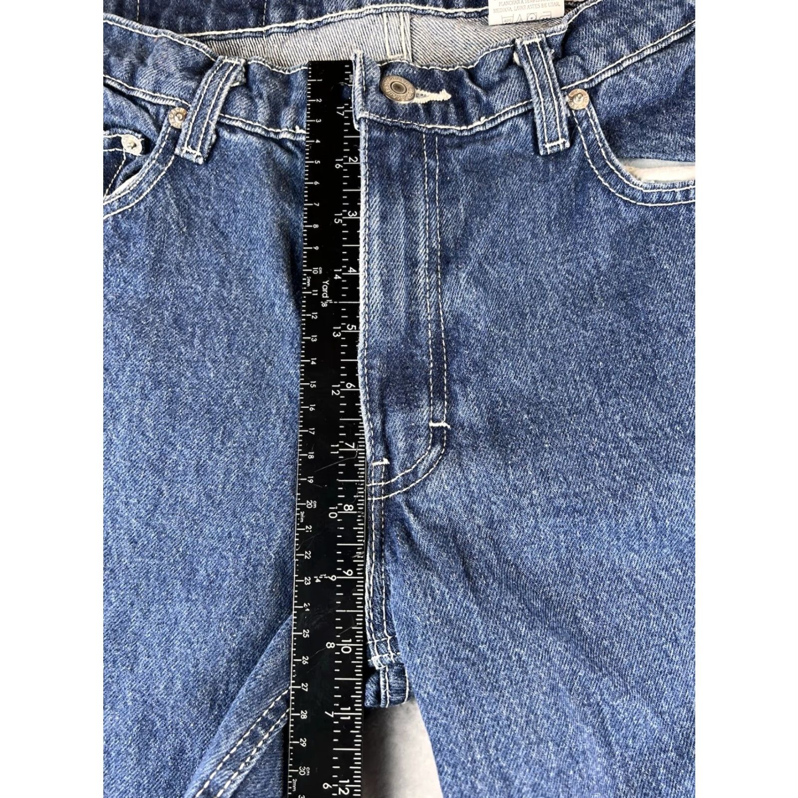 Jordache VINTAGE Jordache Jeans Women 9/10 Blue Med Wash Denim Straight Mid Rise Stretch Fit Classic 80s Womens Size 30" / US 8 / IT 44 - 3 Thumbnail
