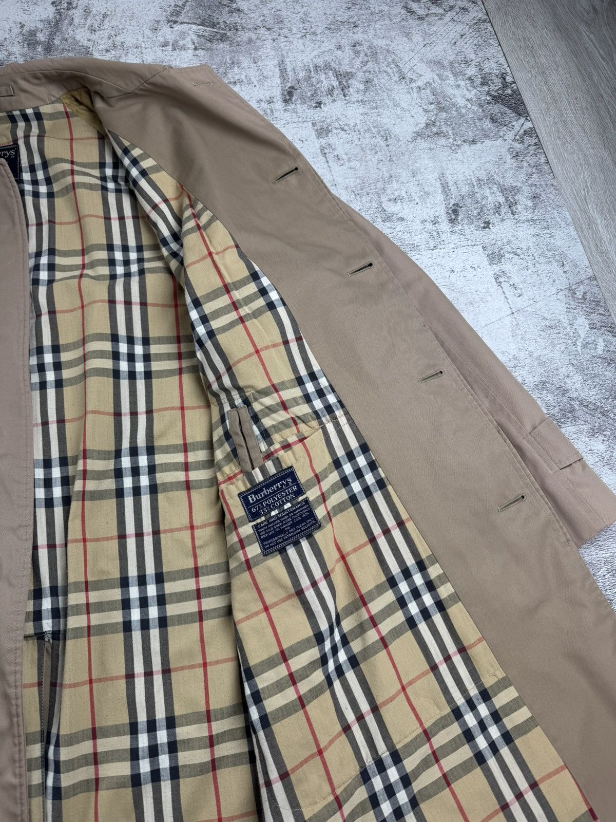 Burberry Burberrys 52 Large Nova Check 90S Trench Coat Jacket Blazer Size US L / EU 52-54 / 3 - 7 Thumbnail
