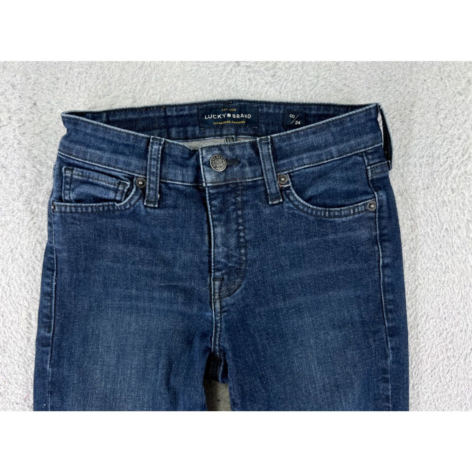 Lucky Brand Vintage Lucky Brand Womens Jeans Skinny Low Rise Denim Blue 2000s Tapered Cotton Size 24" / US 00 / IT 34 - 7 Thumbnail