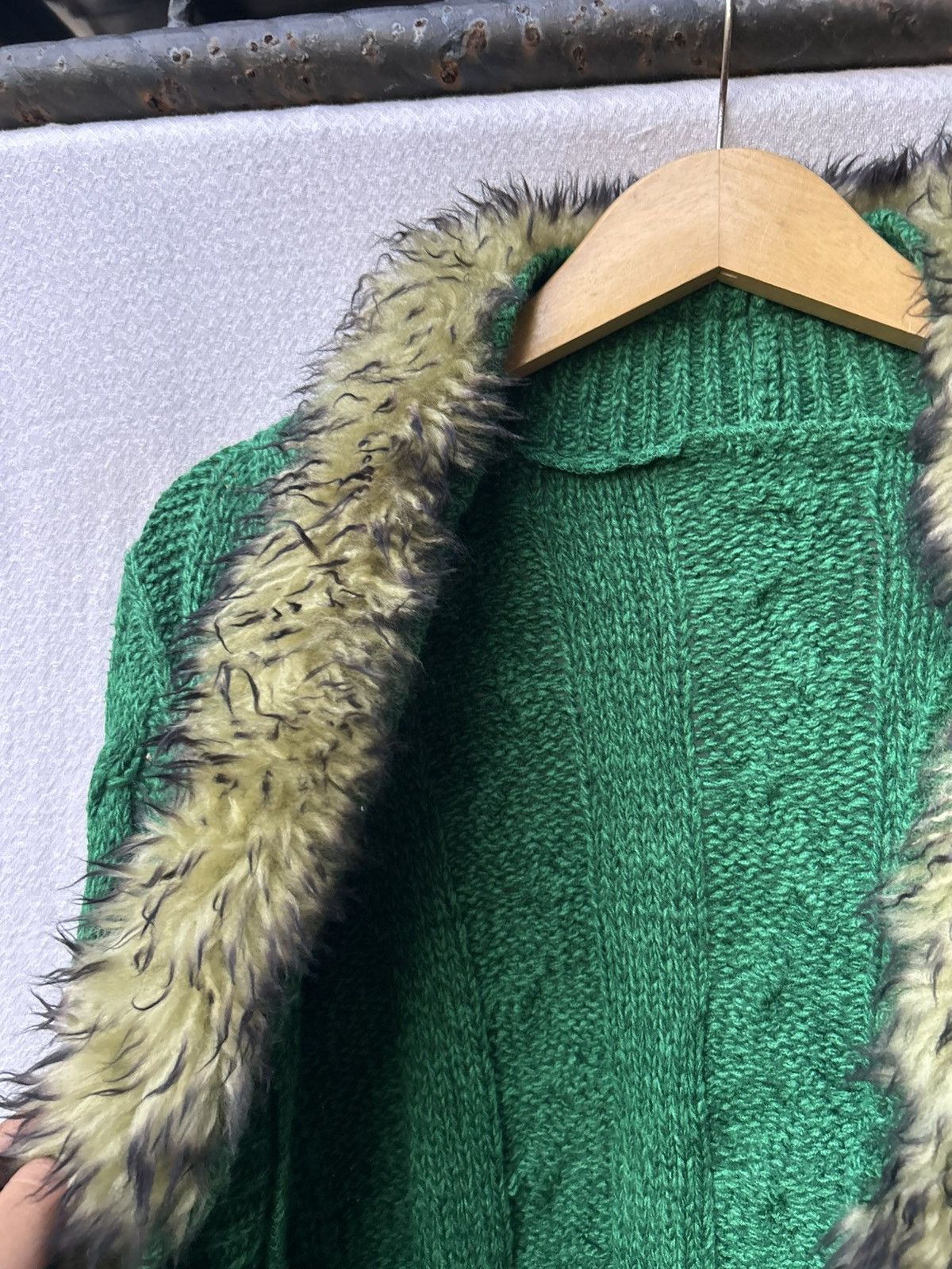 Japanese Brand Fur Fuzzy Mohair Cardigan Knitted Avantgarde Styled Size US S / EU 44-46 / 1 - 5 Thumbnail