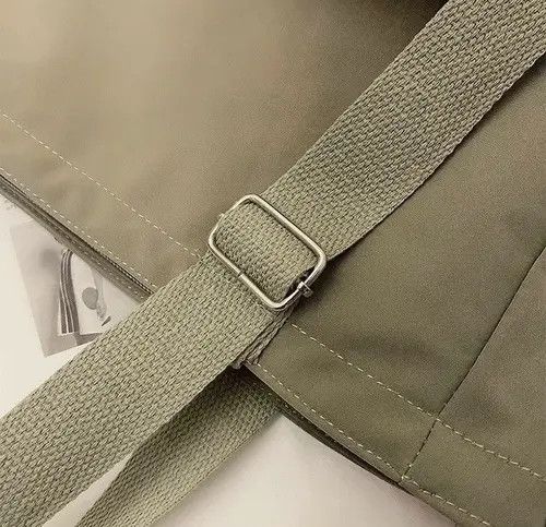Japanese Brand Green Color Simple Fashion Nylon Canvas Tote Bag Size ONE SIZE - 8 Thumbnail