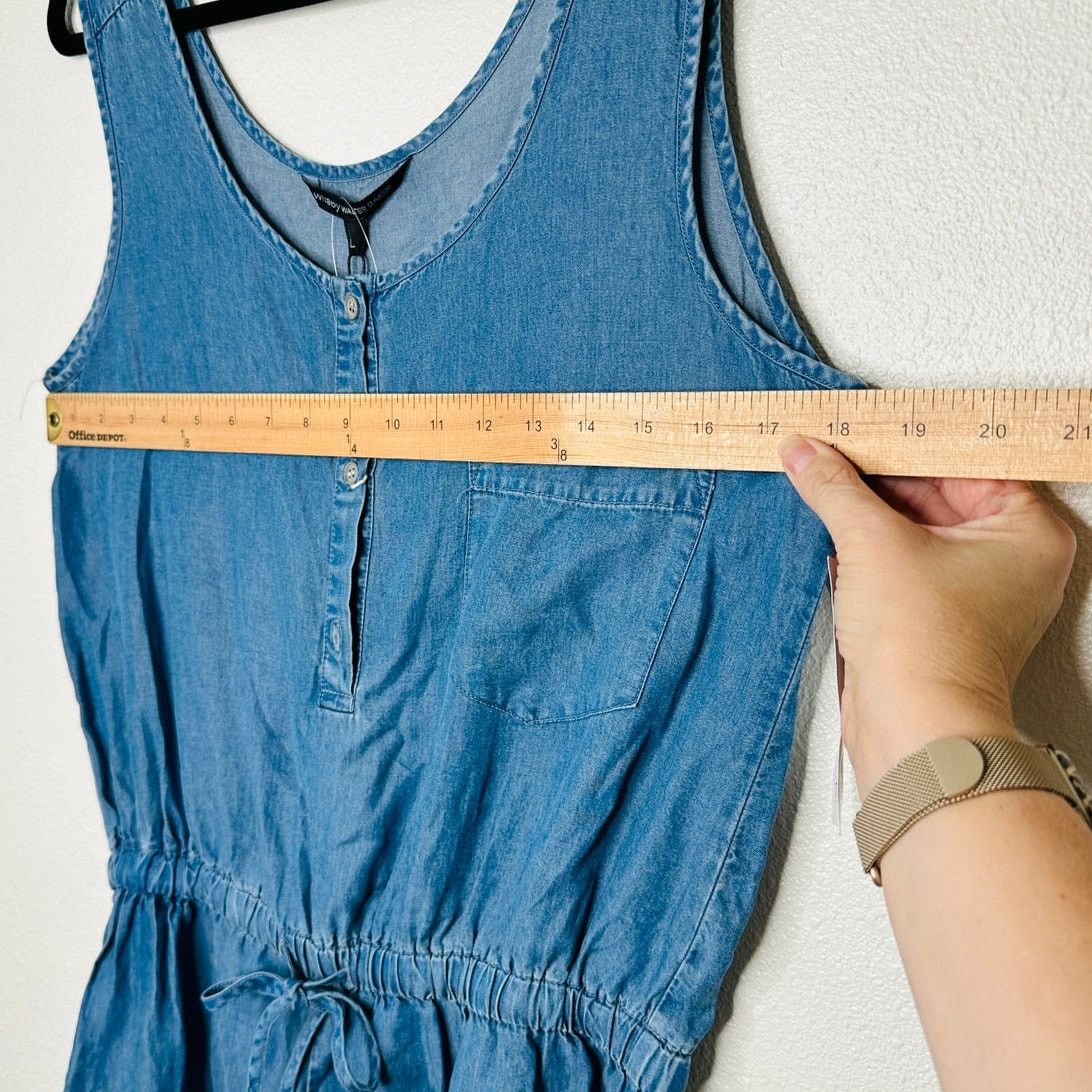 Other NWT W118 Vivian Sleeveless Half Button drawstring Romper L Size 36" / US 14 / IT 50 - 9 Thumbnail