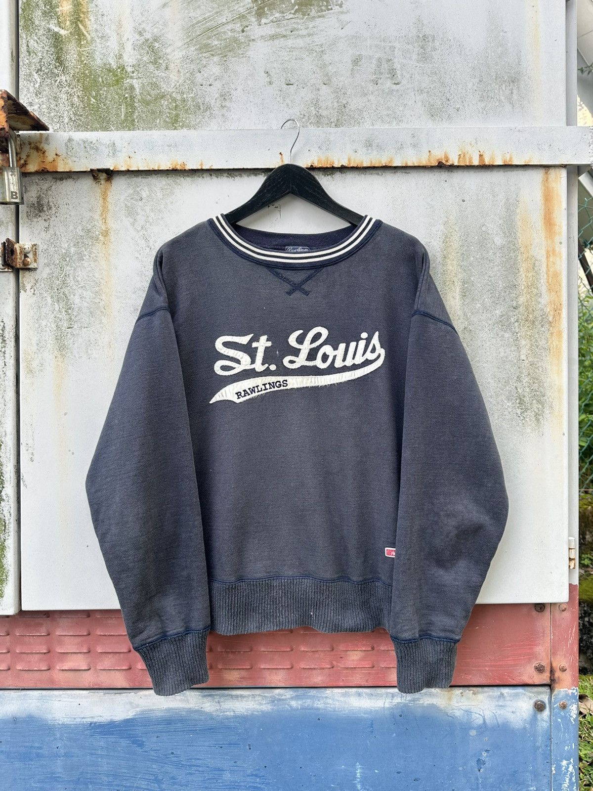 Vintage 👹THRASHED St.Louis Rawlings ERD Crewneck Size US M / EU 48-50 / 2 - 1 Thumbnail
