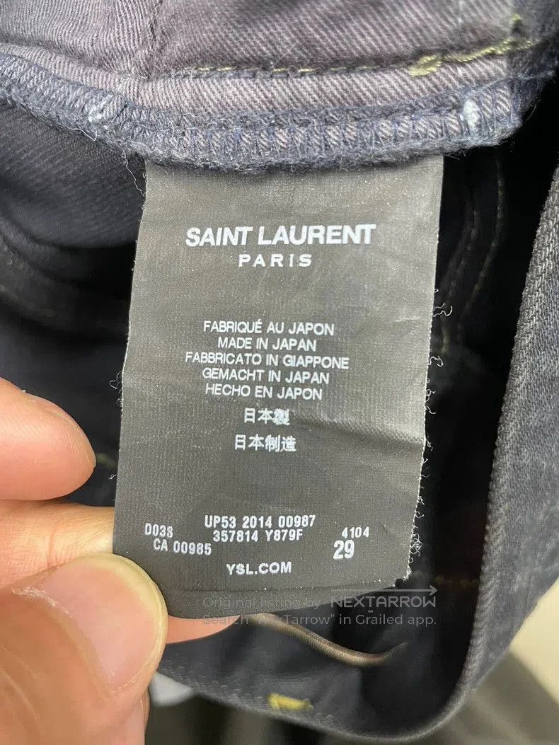 Saint Laurent Paris Distressed Black Denim Jeans with Rips. Size US 29 - 5 Thumbnail