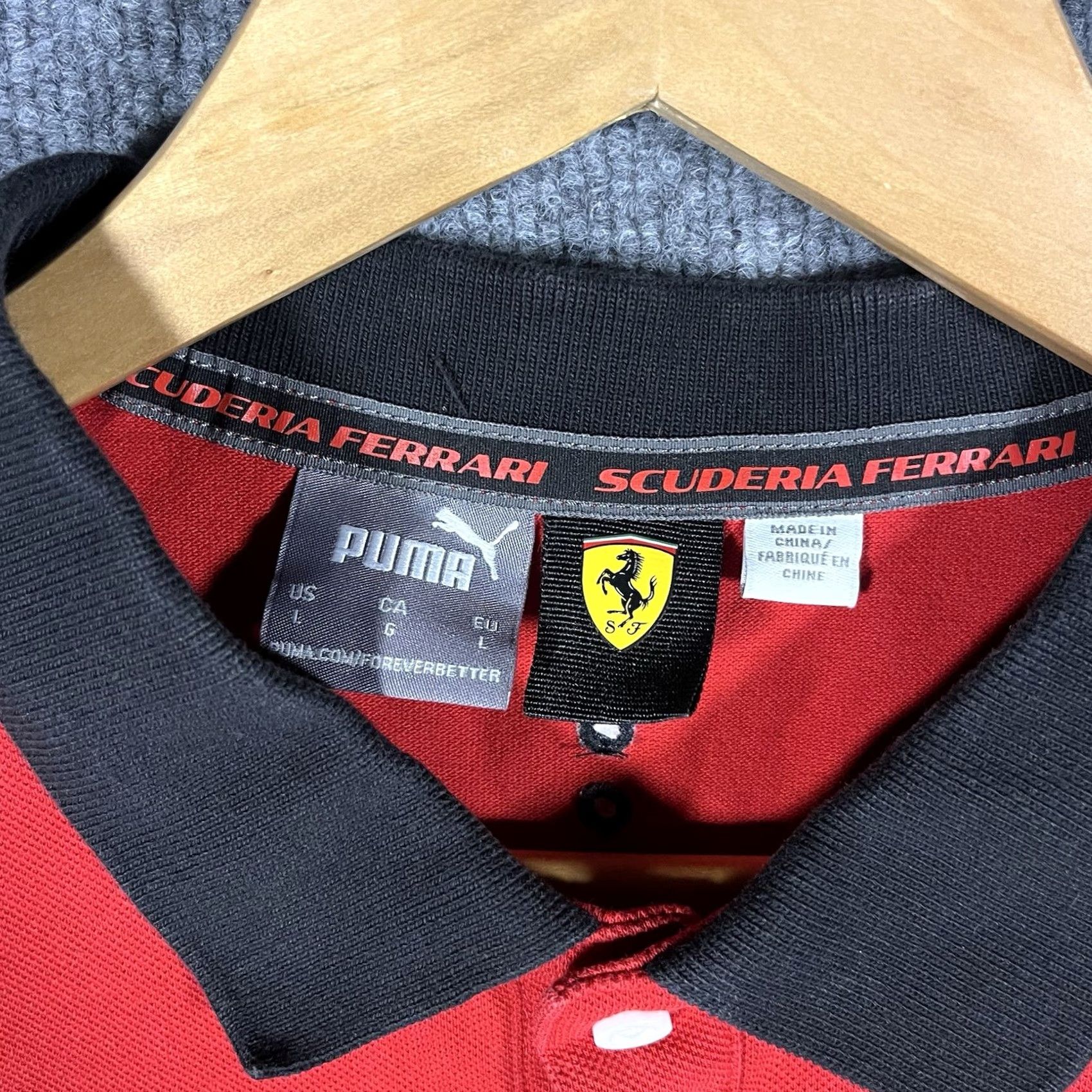 Puma PUMA Polo Shirt Mens Large Red Racing Team F1 Italia Scuderia Ferrari Racing Sports Shirt Size US L / EU 52-54 / 3 - 3 Thumbnail