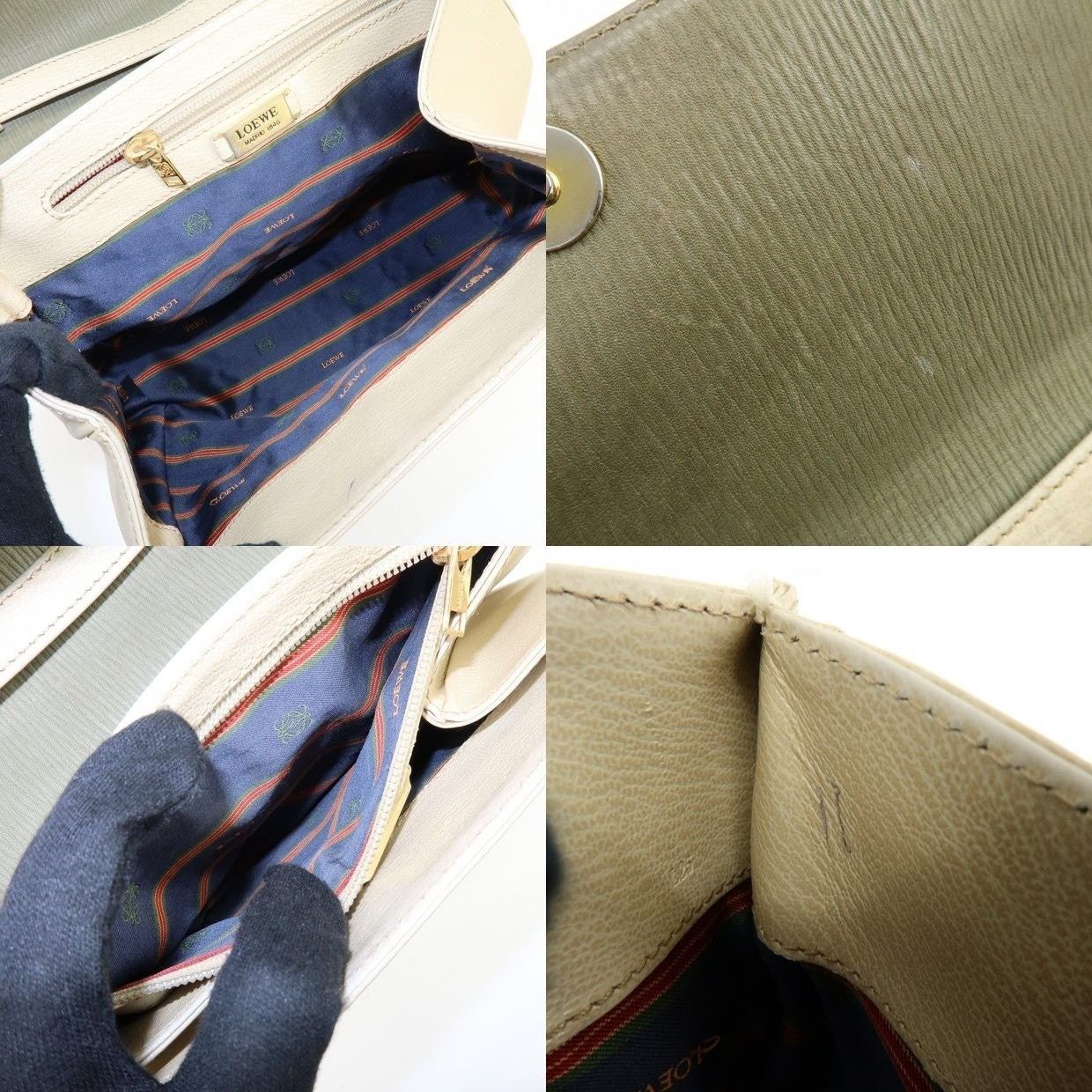 Loewe Loewe Velazquez Calfskin Handbag Beige Size ONE SIZE - 15 Thumbnail