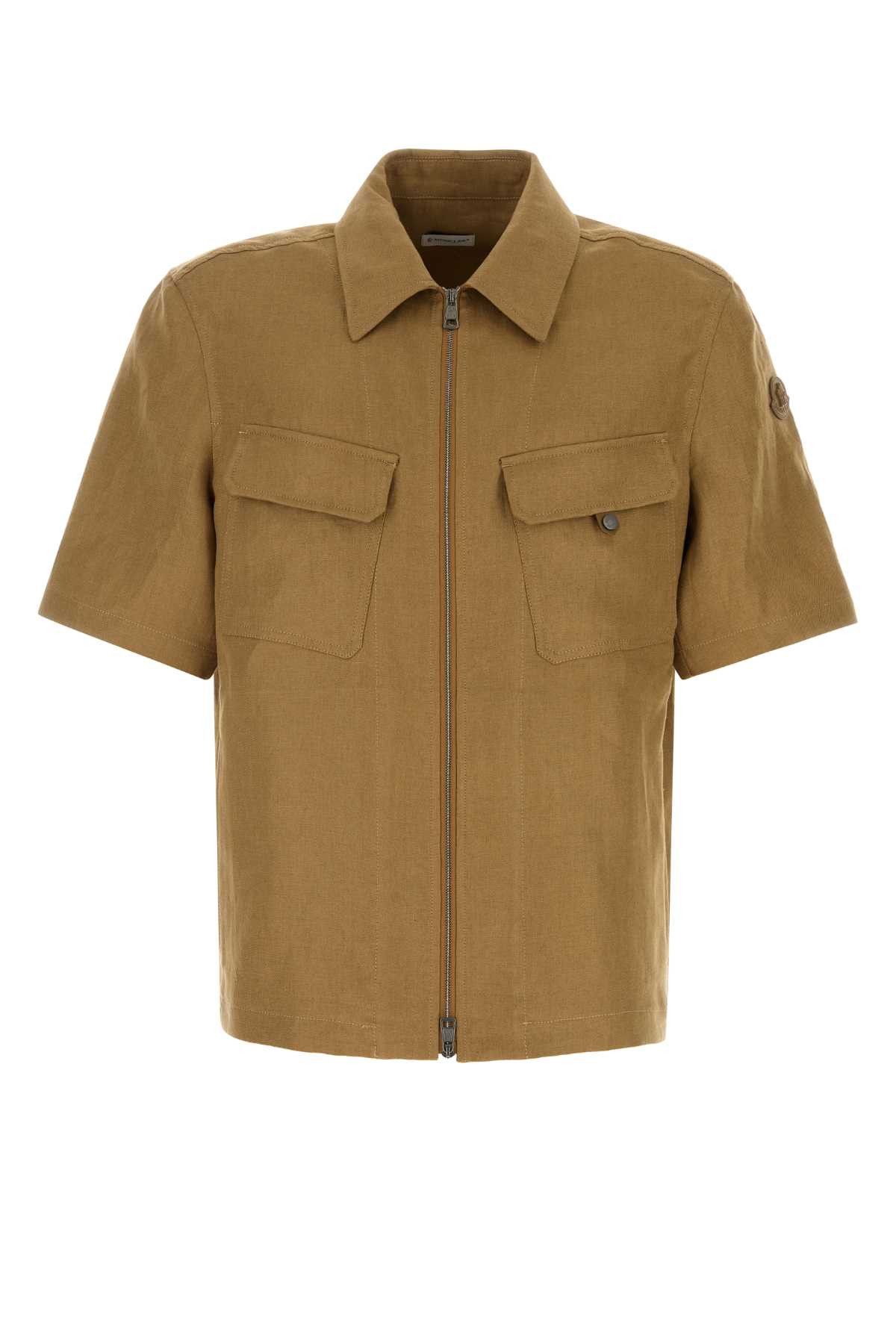 Moncler Camel Linen Shirt Size US XL / EU 56 / 4 - 1 Thumbnail