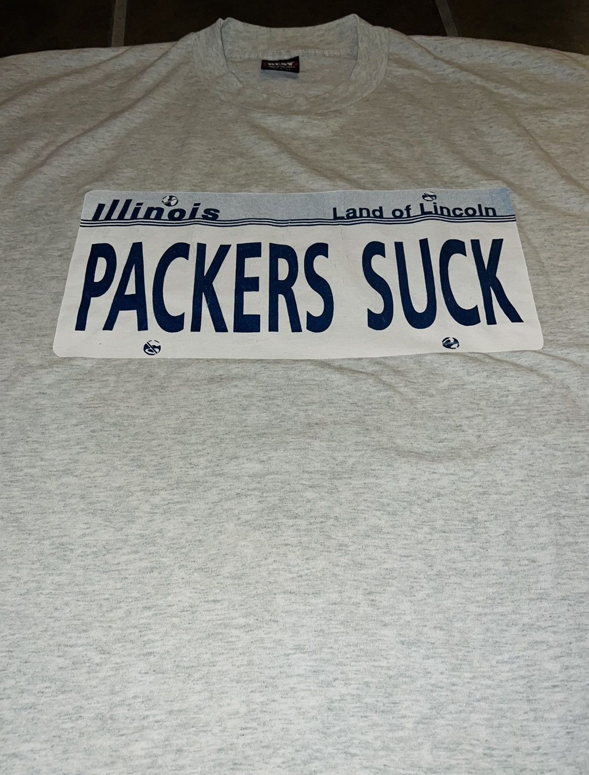 Vintage VINTAGE PACKERS SUCK LICENSE PLATE TEE Size US XL / EU 56 / 4 - 4 Thumbnail