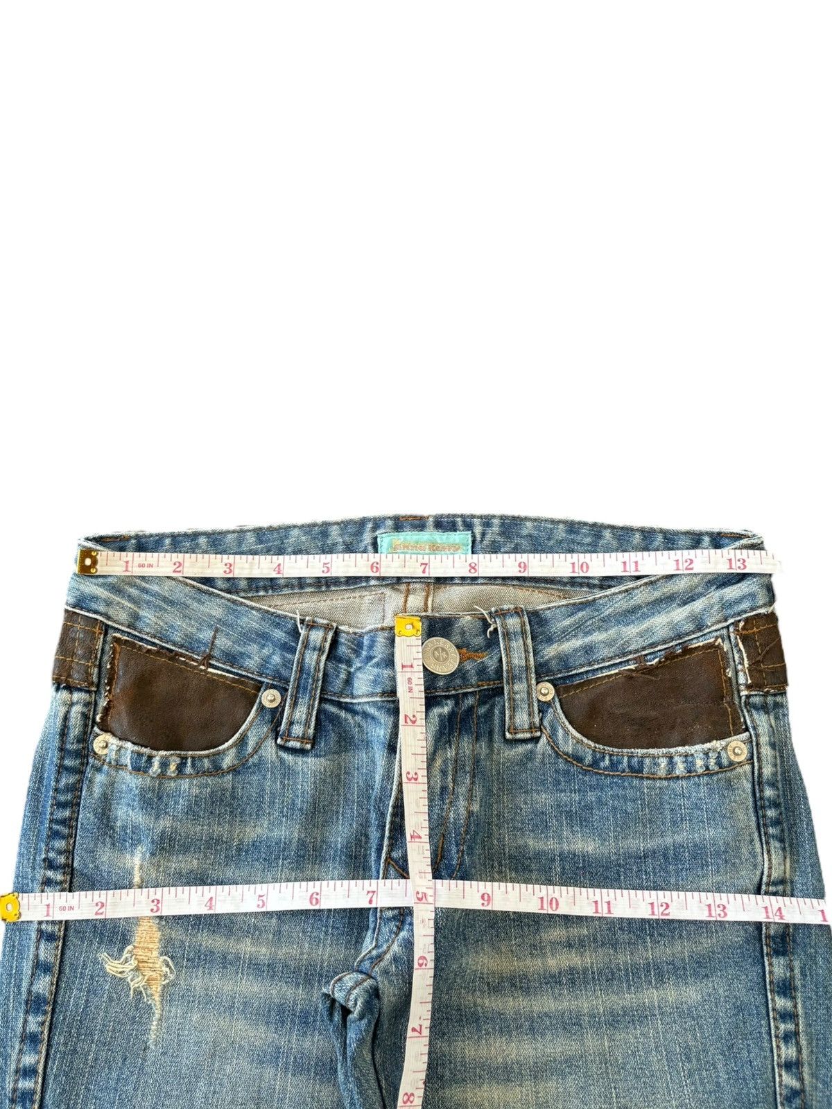 Diesel Vintage Japanese Brand Distress Low Rise Flare Jeans Size 27" / US 4 / IT 40 - 6 Thumbnail