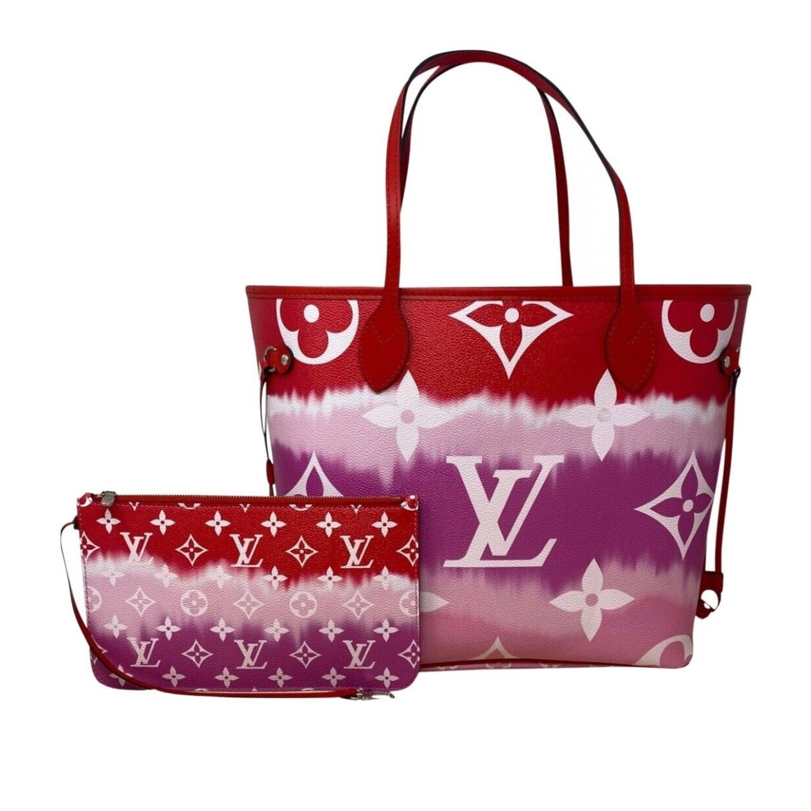 Louis Vuitton Louis Vuitton Neverfull Tote MM Pink/Red/White Canvas Size ONE SIZE - 1 Thumbnail