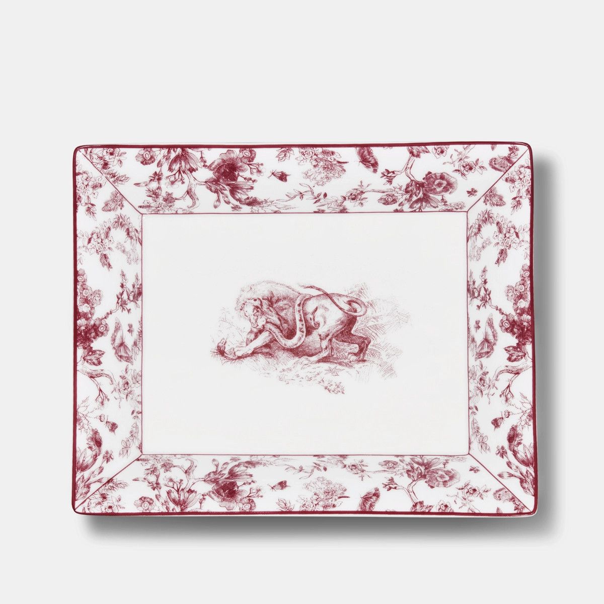 Dior o1bcso1str0225 Size:OS/ Trinket Tray in Burgundy Toile Size ONE SIZE - 1 Thumbnail