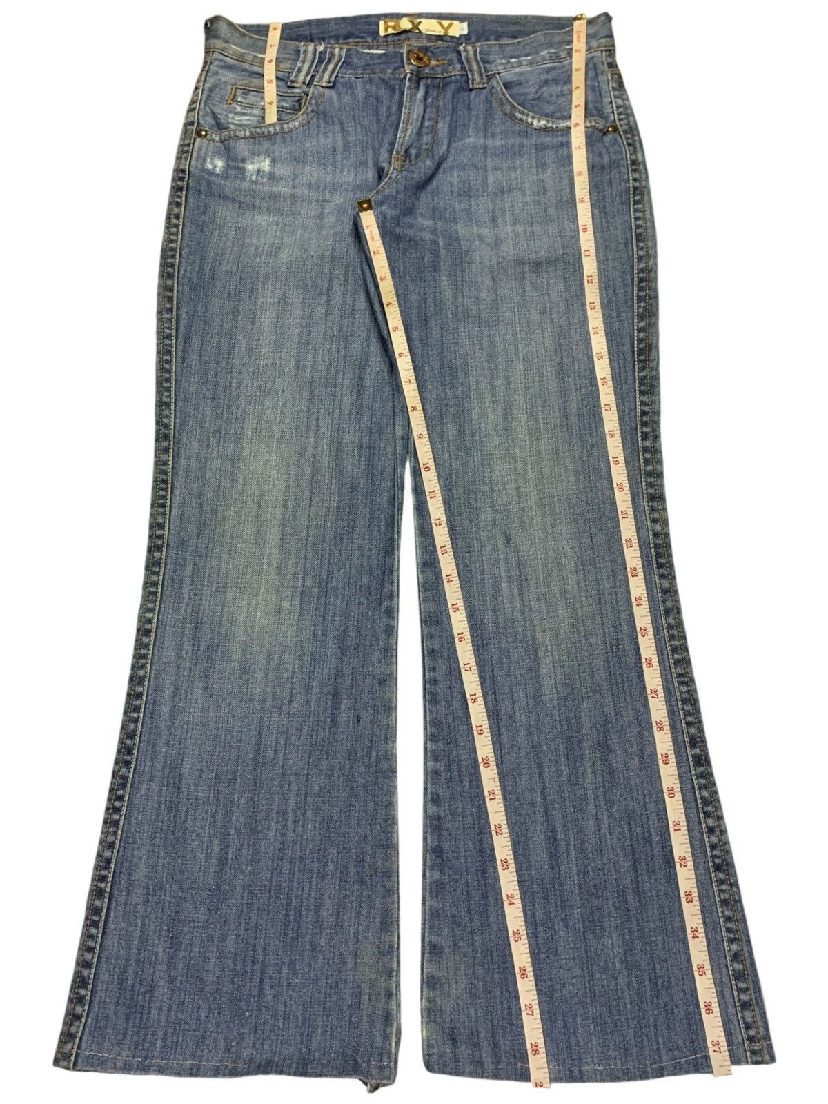 Japanese Brand Vintage Japanese Brand Blue Wash Flare Style Jeans Size 32" / US 10 / IT 46 - 12 Thumbnail