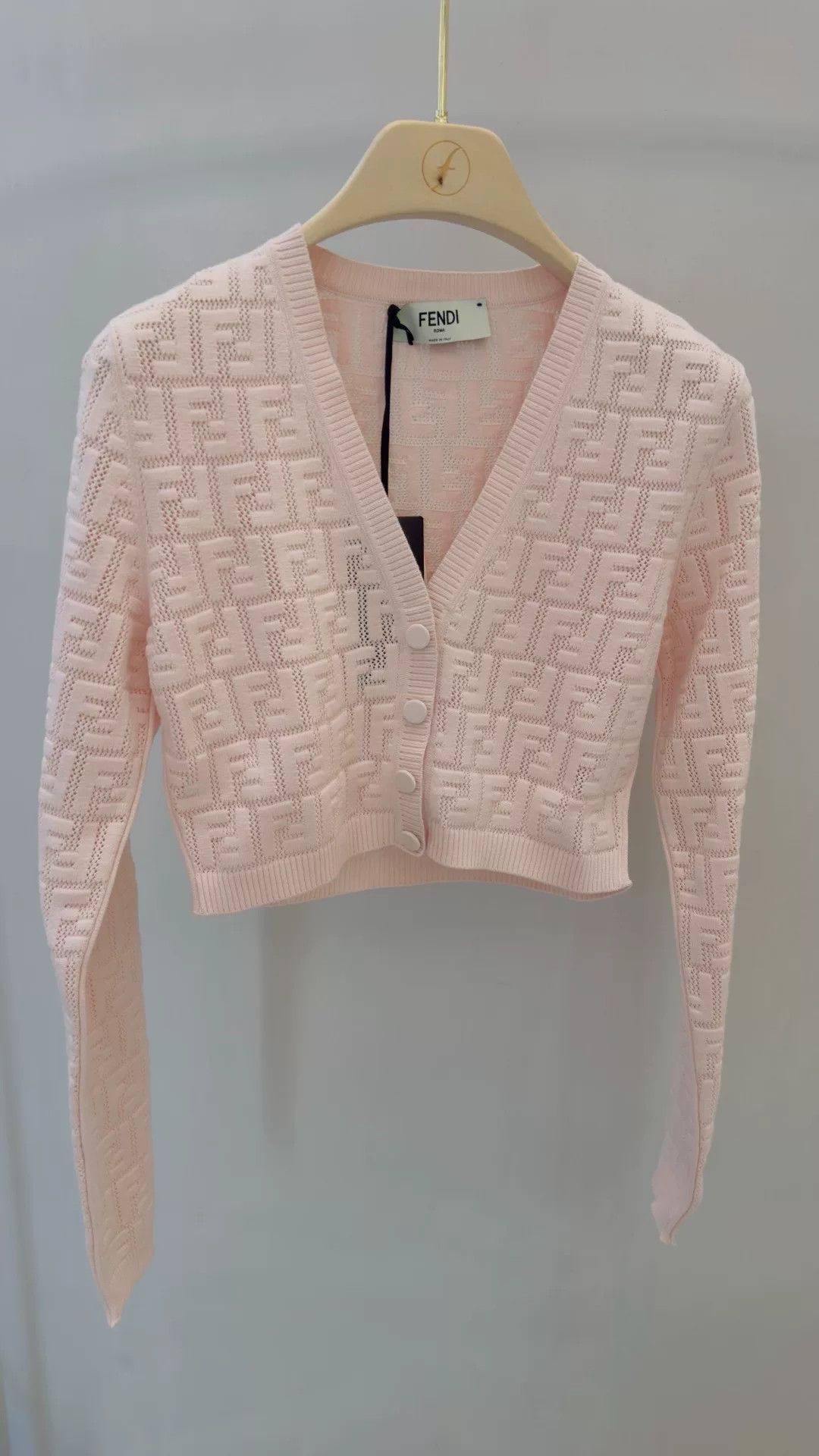 Fendi Fendi Pink Cropped Cardigan Size US L / EU 52-54 / 3 - 1 Thumbnail