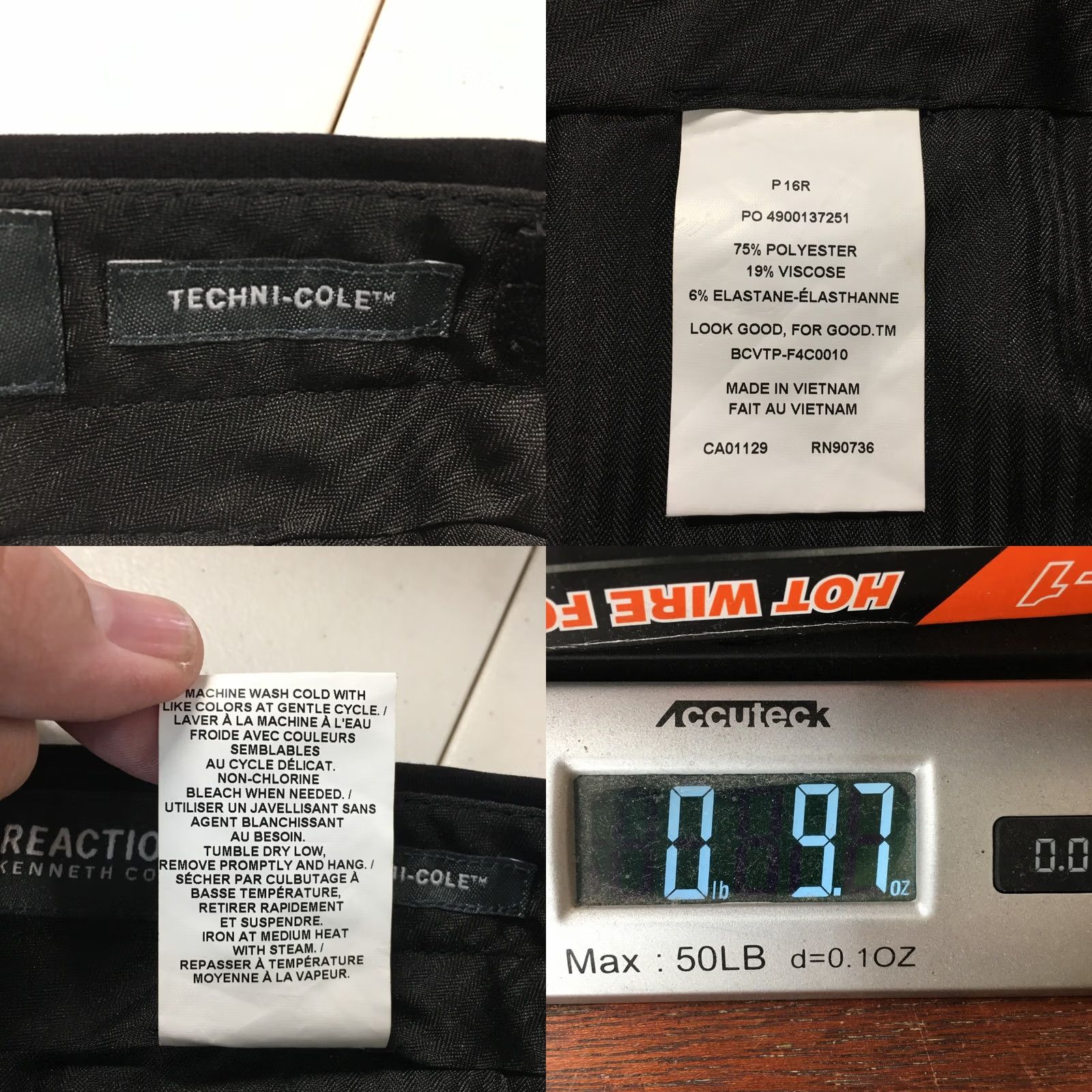 Kenneth Cole Kenneth Cole Reaction Dress Pants Womens 16R (30x27.5) Black Techni-Cole Size 38" / US 16 / IT 52 - 10 Thumbnail