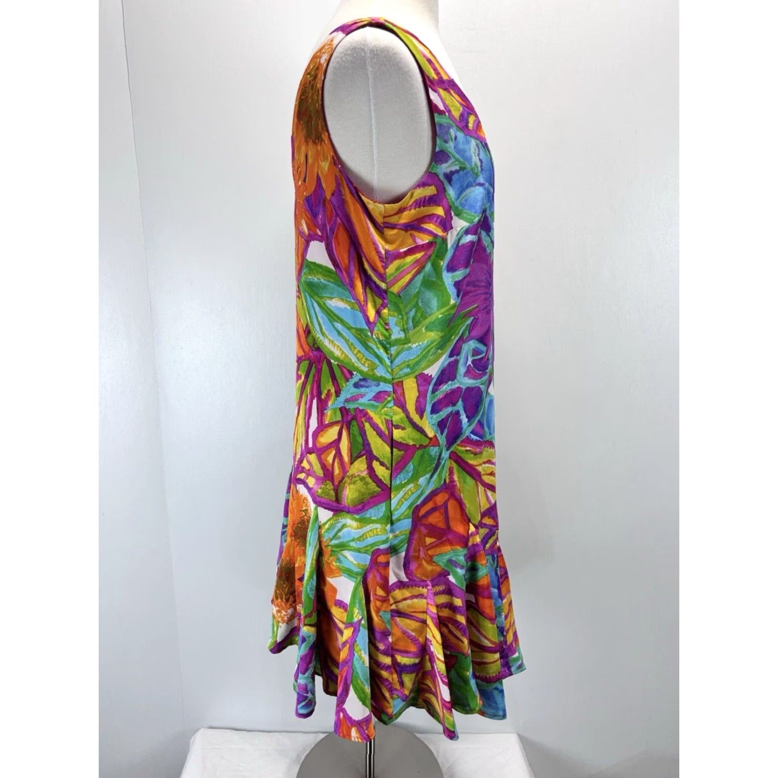 Ralph Lauren Lauren Ralph Lauren Floral Dress Sz 10 Women’s Sleeveless V-Neck Multicolor Short Lined Pockets Size L / US 10 / IT 46 - 4 Thumbnail