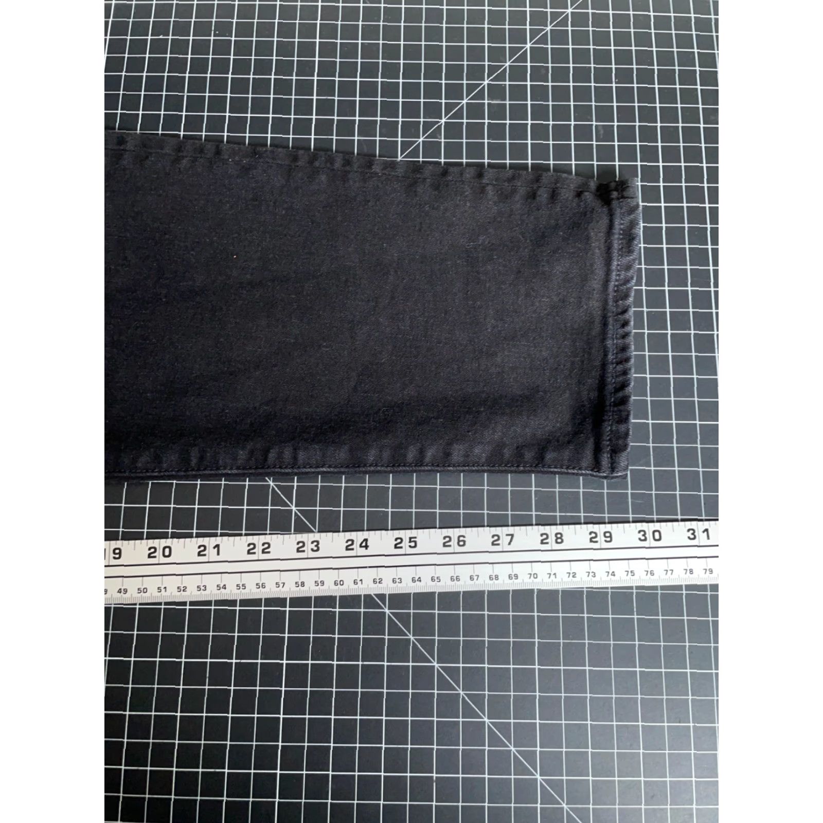 Denime Flint & Tinder Jeans Tapered Men's 33 x 30 Black Denim Stretch USA Made Regular Mid Rise 5-Pocket Grunge 90s Vintage No Size US 34 / EU 50 - 6 Thumbnail