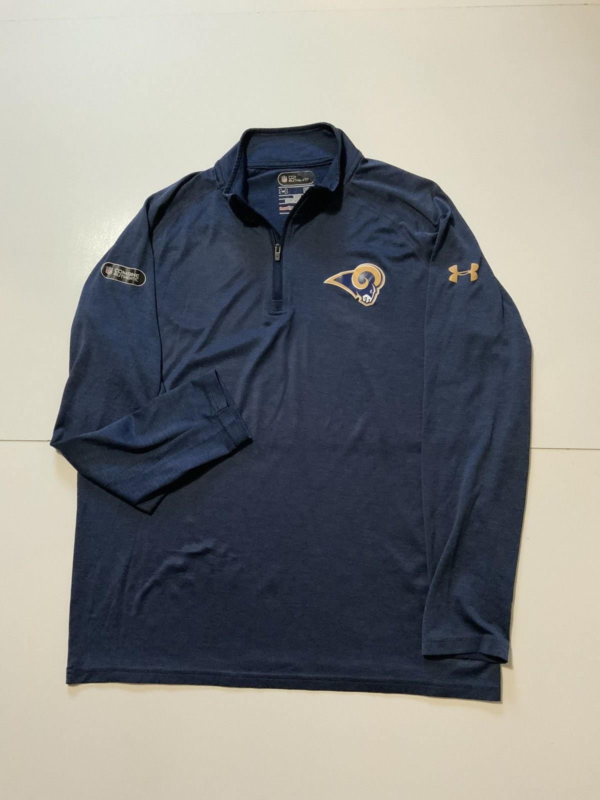 NFL × Under Armour St Louis Rams Los Angeles Combine 1/4 Zip Pullover Size US M / EU 48-50 / 2 - 1 Thumbnail