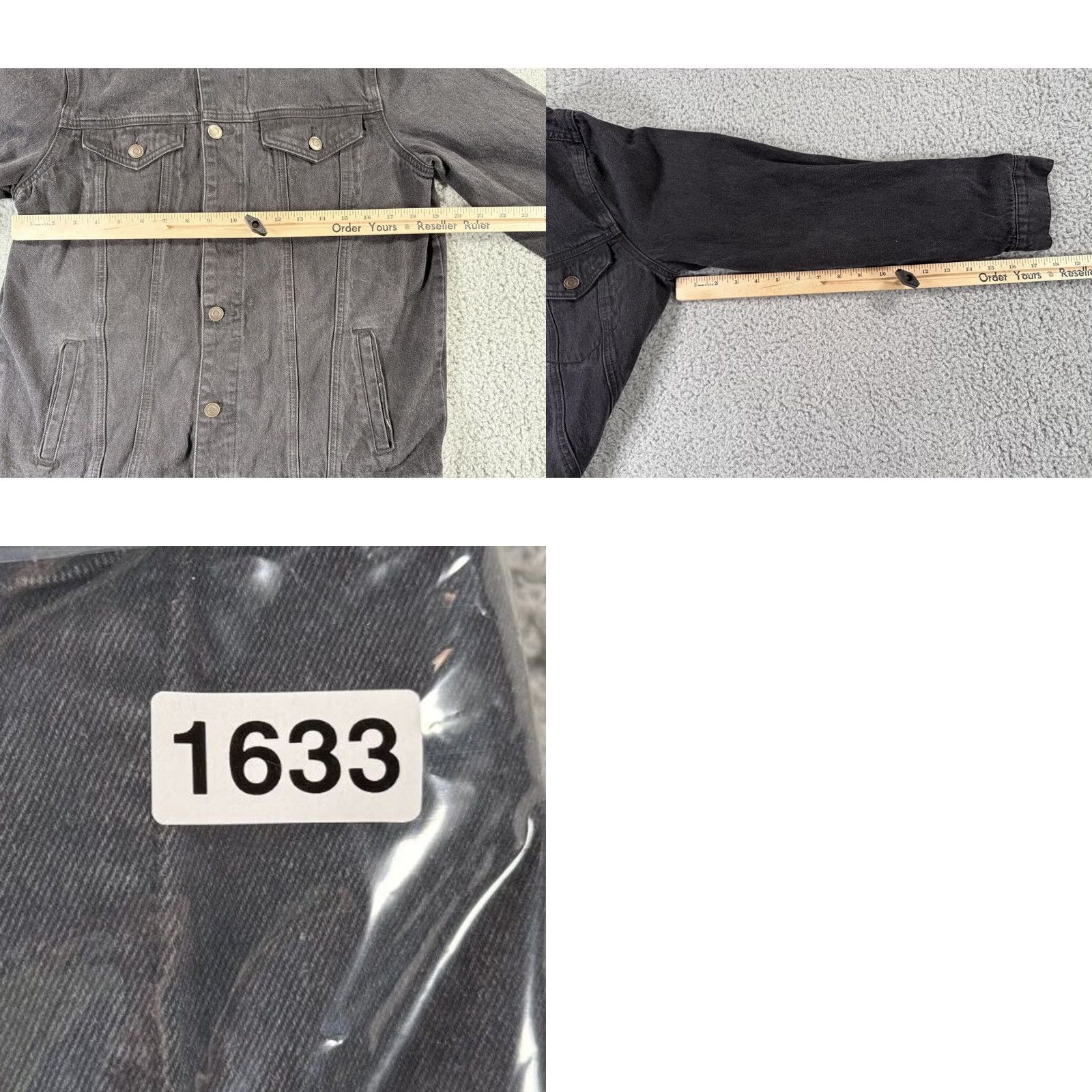 Denime ACDC Jacket Mens Small Black Denim Back in Black Button Up Pockets Long Sleeve Size US S / EU 44-46 / 1 - 9 Thumbnail