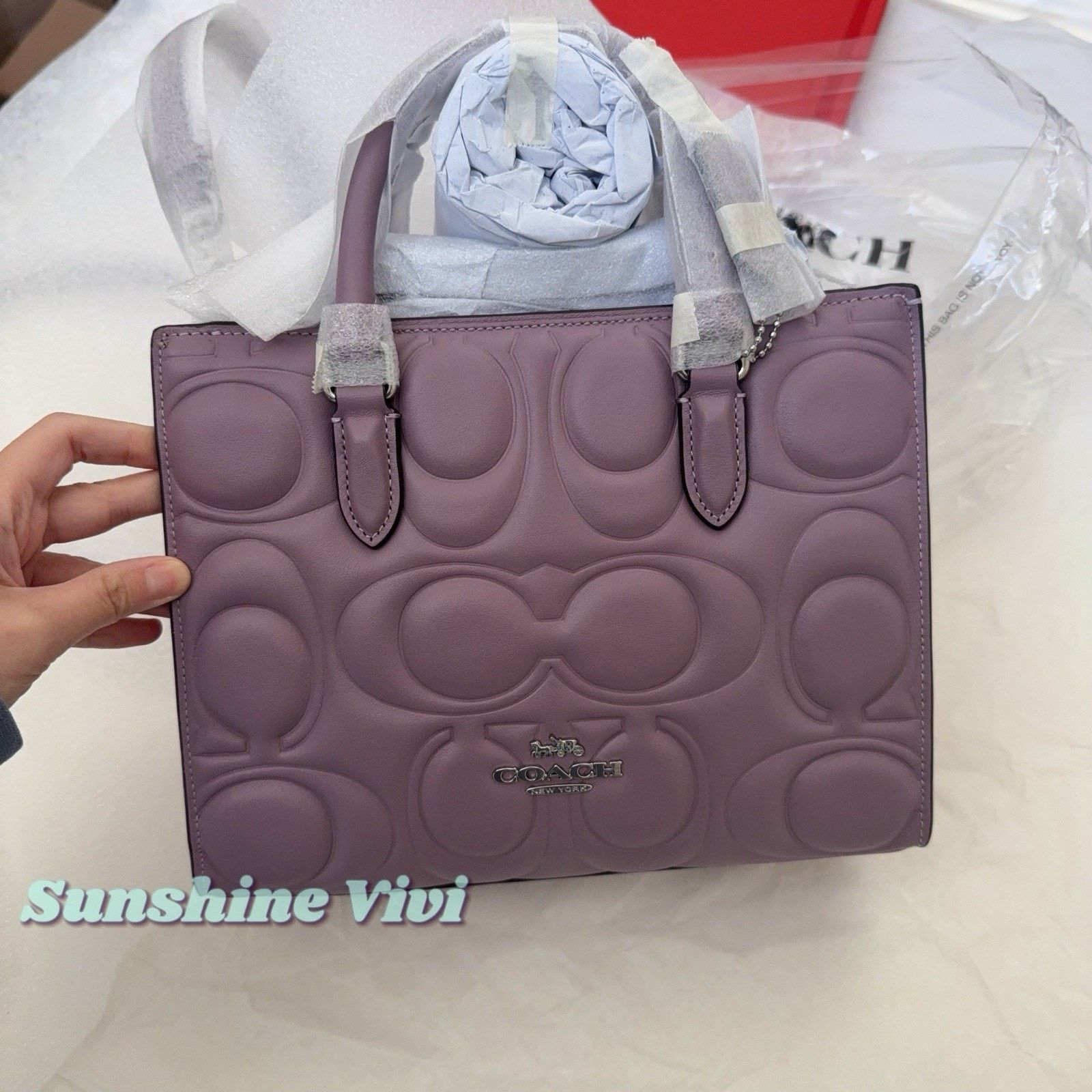 Coach NWT Coach Maggie Small Tote Bag Leather Silver Jasmine CY670 Size ONE SIZE - 1 Thumbnail
