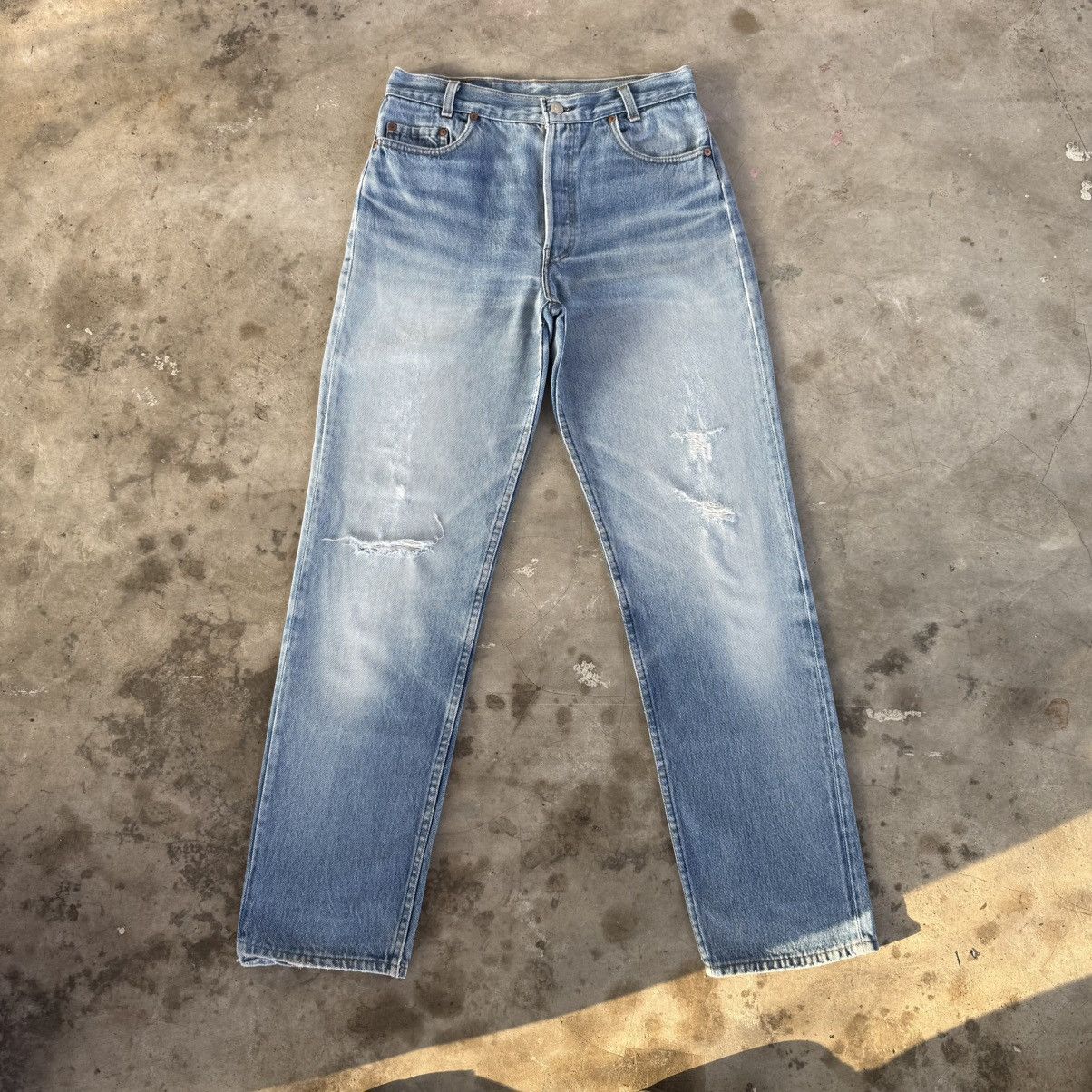 Levi's Vintage Clothing W30x30 Vintage Levi's 701 USA Faded Button Fly Denim Jean Size US 30 / EU 46 - 2 Thumbnail