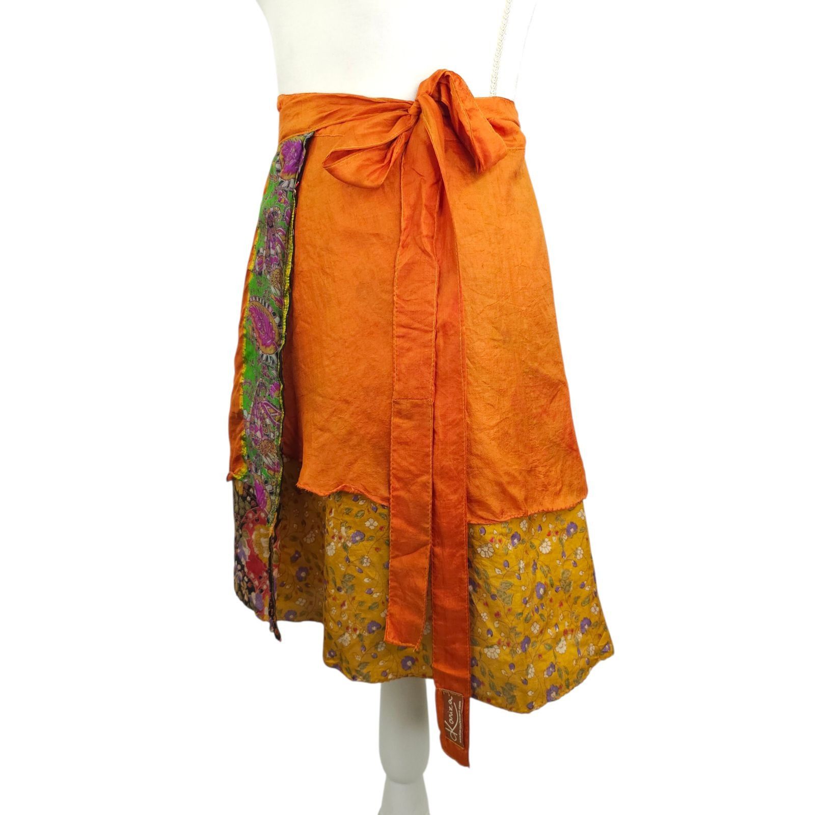 Other Kariza Vintage Wrap Skirt OSFM Silk Blend Boho Indie Fairy Size 24" / US 00 / IT 34 - 2 Thumbnail