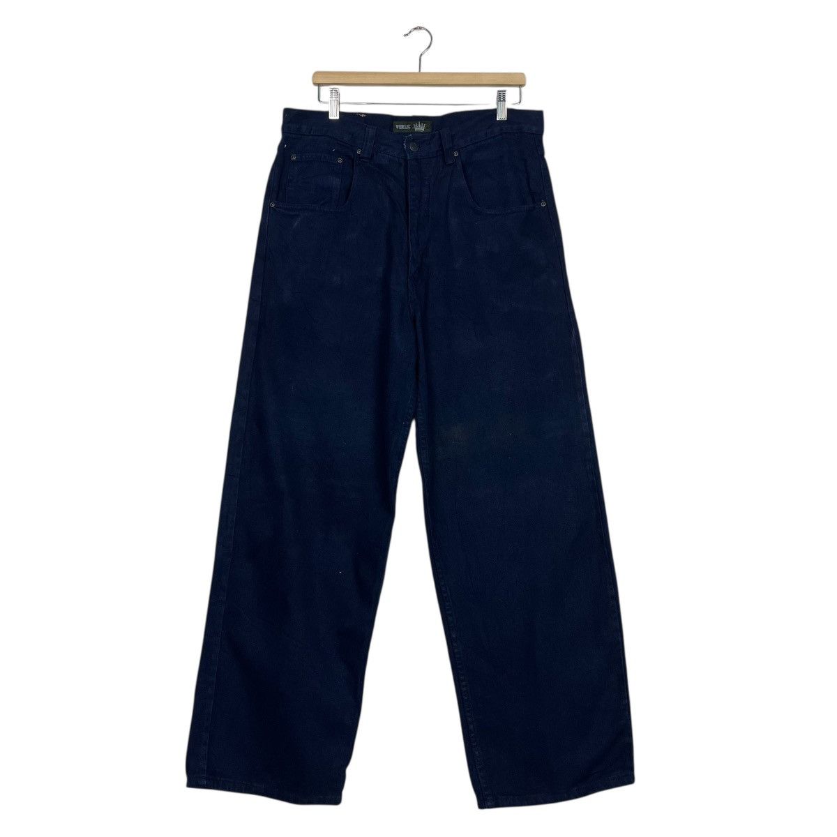 American Apparel Vintage Wideleg Dark Blue Denim Jeans Size US 35 - 1 Thumbnail