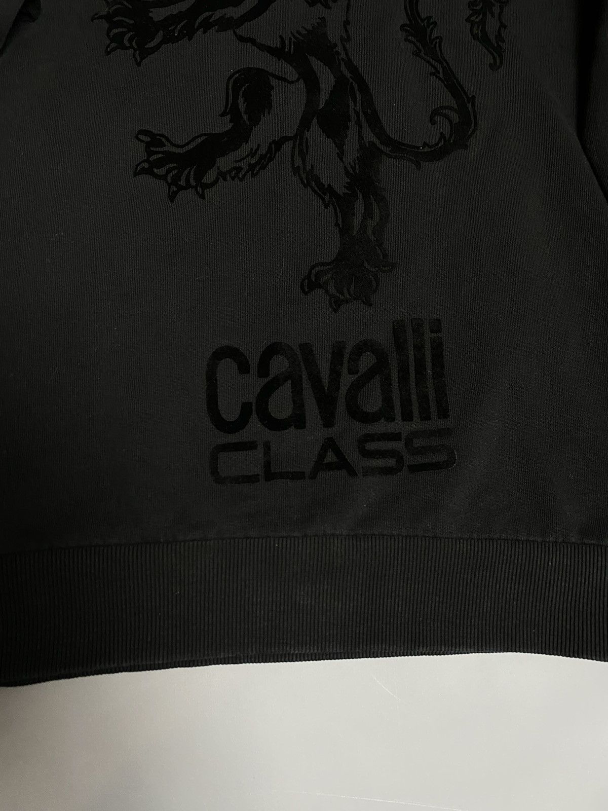 Cavalli Class Cavalli Class Mens Black Velvet Logo Lion Sweatshirt Size S Size US S / EU 44-46 / 1 - 4 Thumbnail