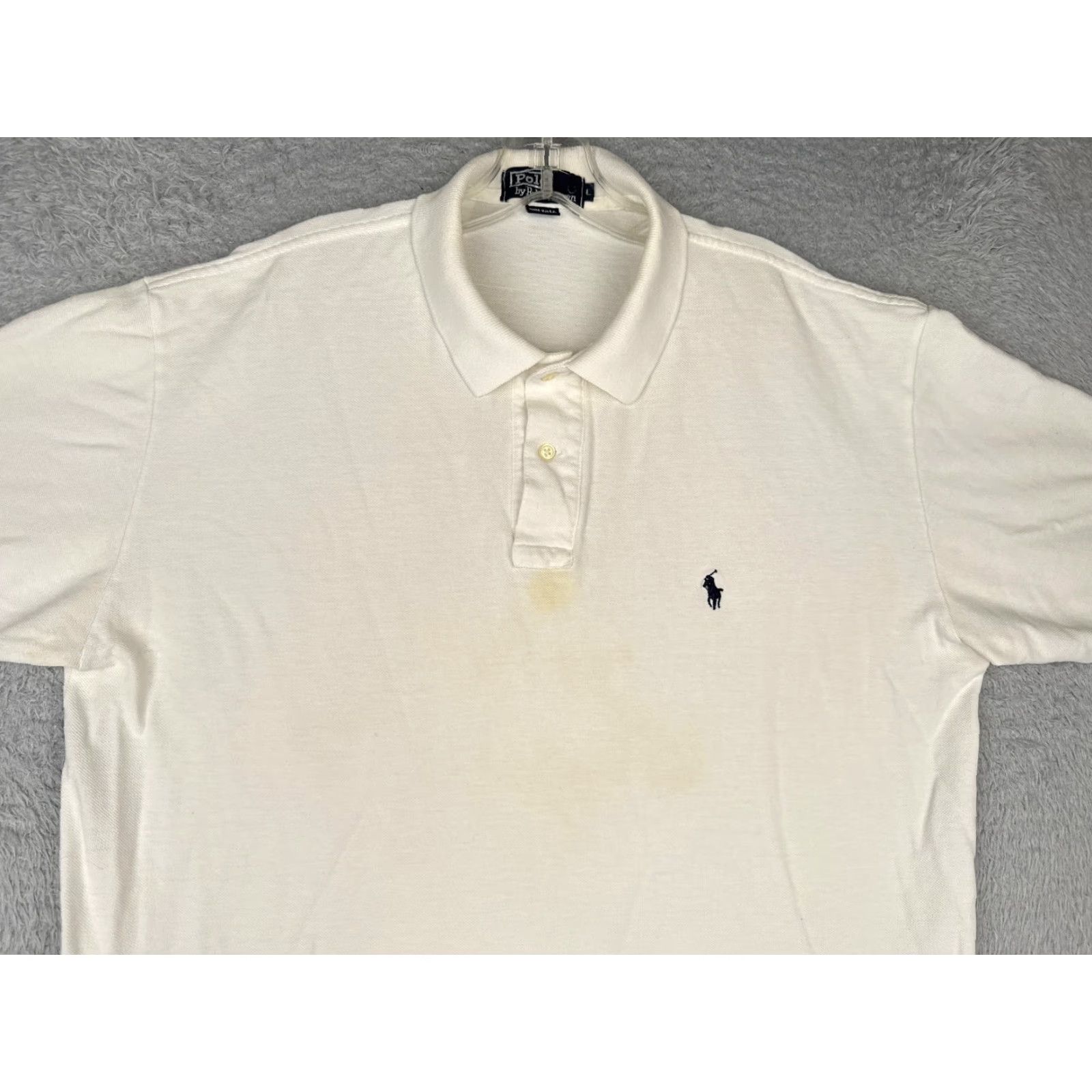 Ralph Lauren VINTAGE Ralph Lauren Polo Shirt Men L White 100% Cotton Pony Made USA Mens Polo Shirts 100% Cotton White Polo Shirt Size US L / EU 52-54 / 3 - 4 Thumbnail