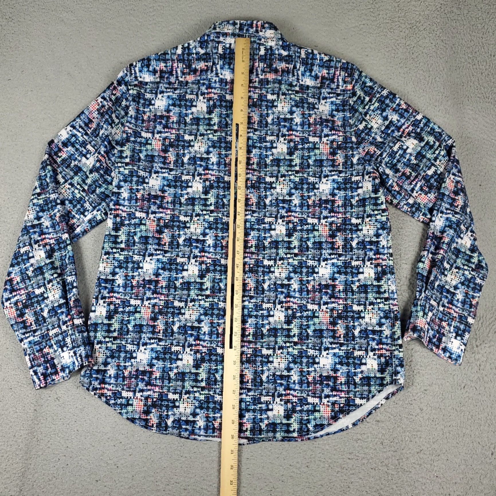 Robert Graham Robert Graham Shirt Mens Large Blue Abstract Stretch Polyester Button-Up Geometric Pattern Vintage: No Size US L / EU 52-54 / 3 - 3 Thumbnail