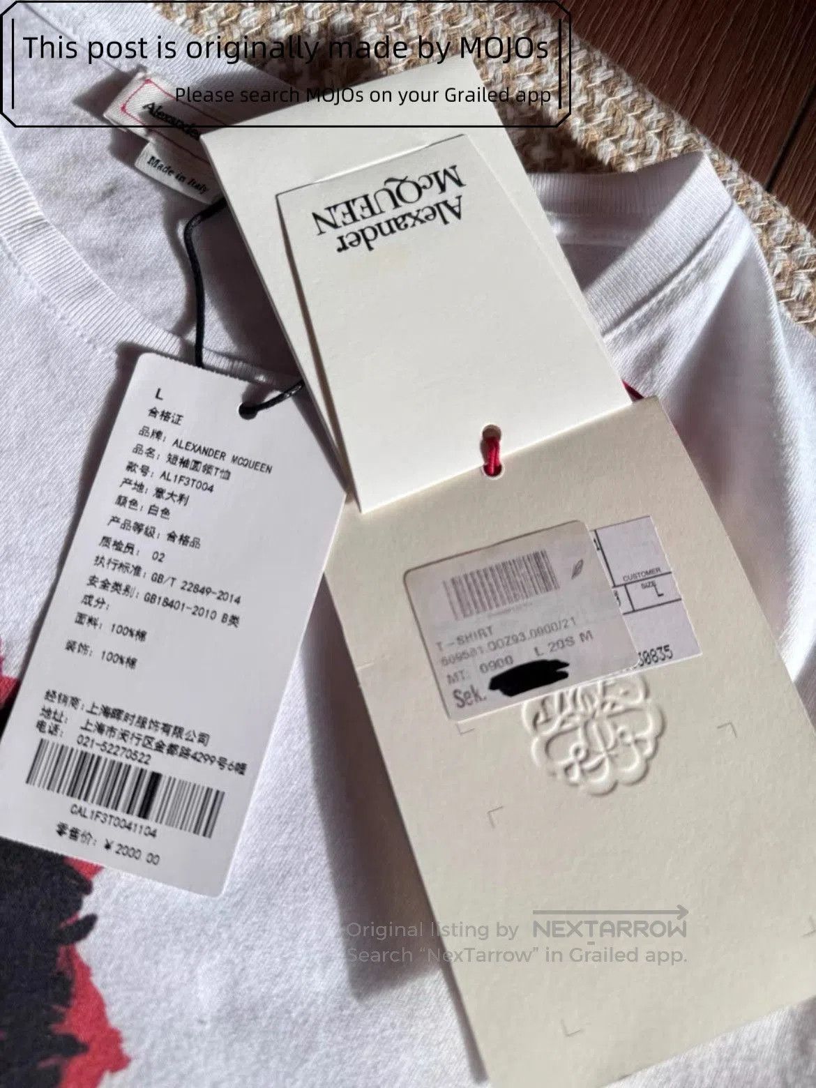 Alexander McQueen Alexander McQueen Rose Skull Print White Tee. Size US L / EU 52-54 / 3 - 5 Thumbnail