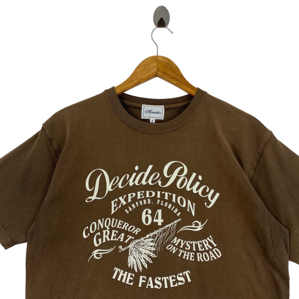 Japanese Brand ACOUSTIC japapenese brand decide policy spellout tee Size US L / EU 52-54 / 3 - 2 Thumbnail